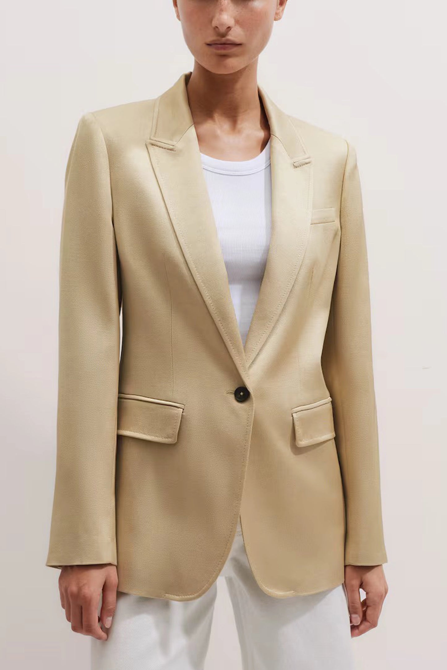 Elevated Metallic Straight Blazer