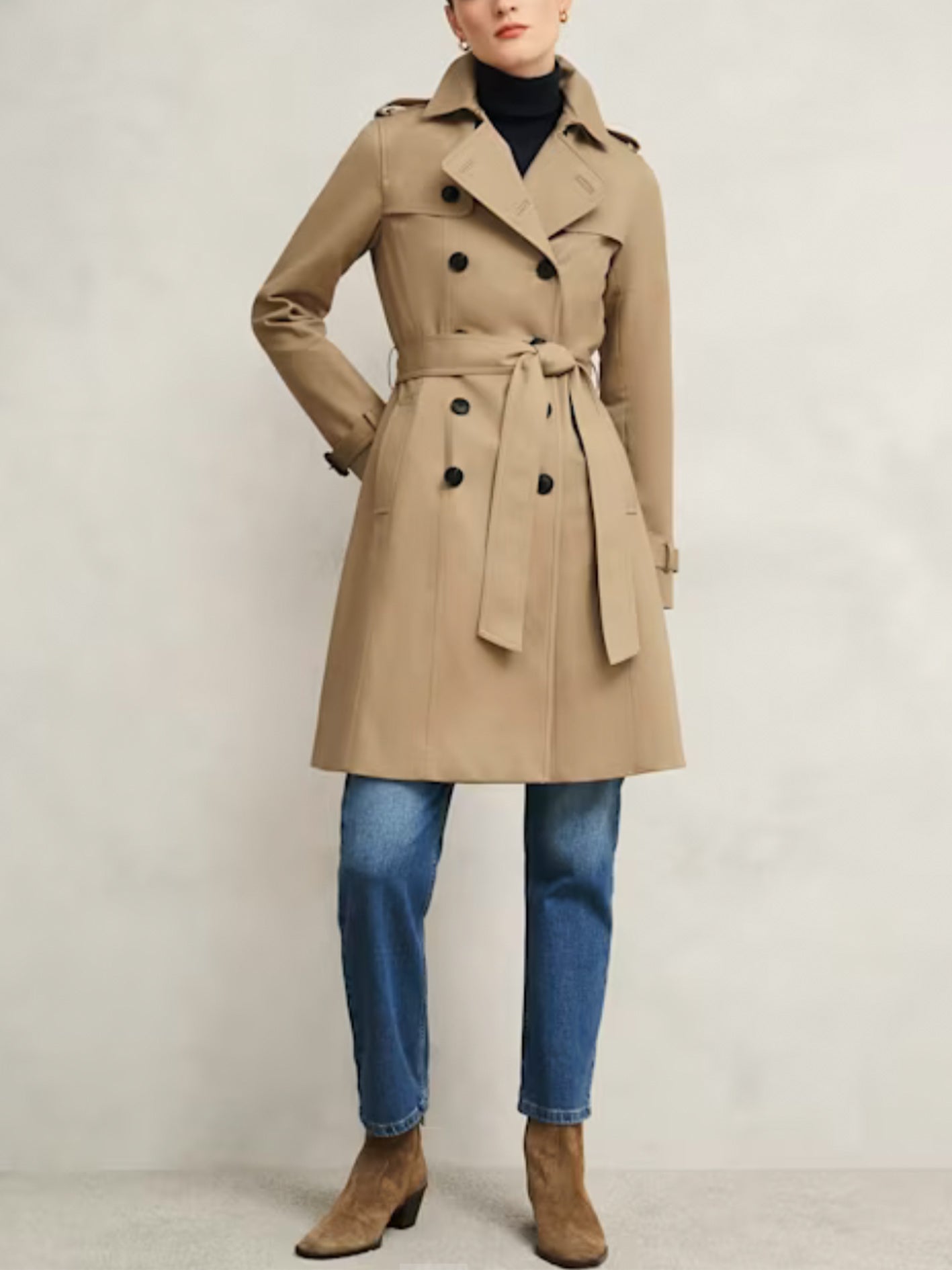 Skylar Shower Resistant Trench Coat