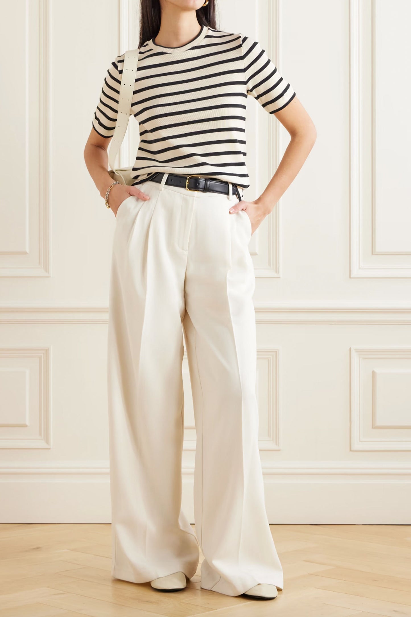 Appliquéd Striped Cotton-Jersey T-Shirt