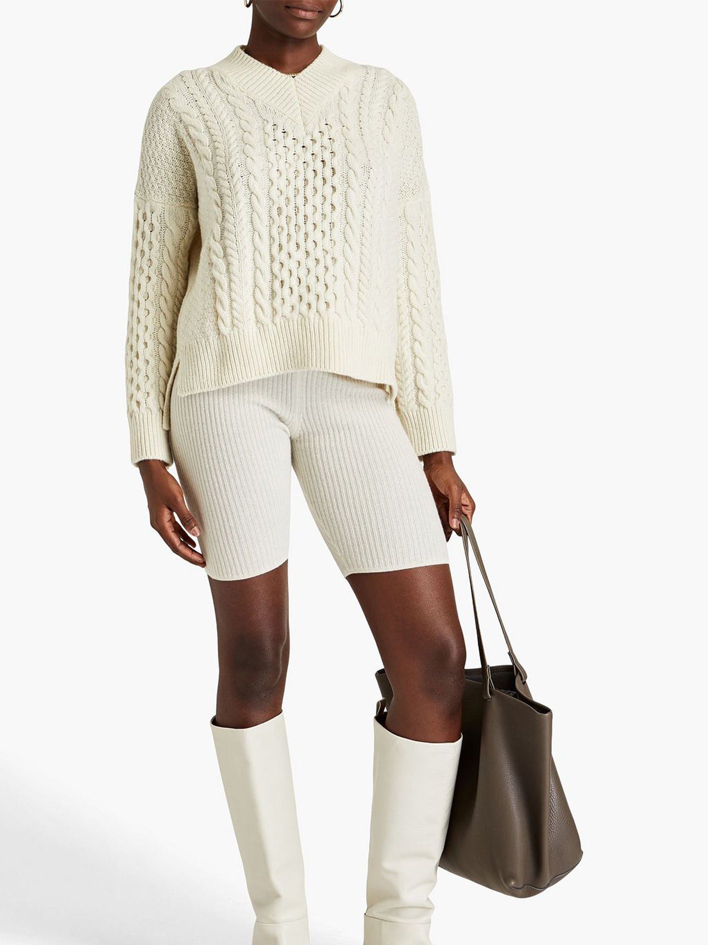 Cable-Knit Wool Sweater
