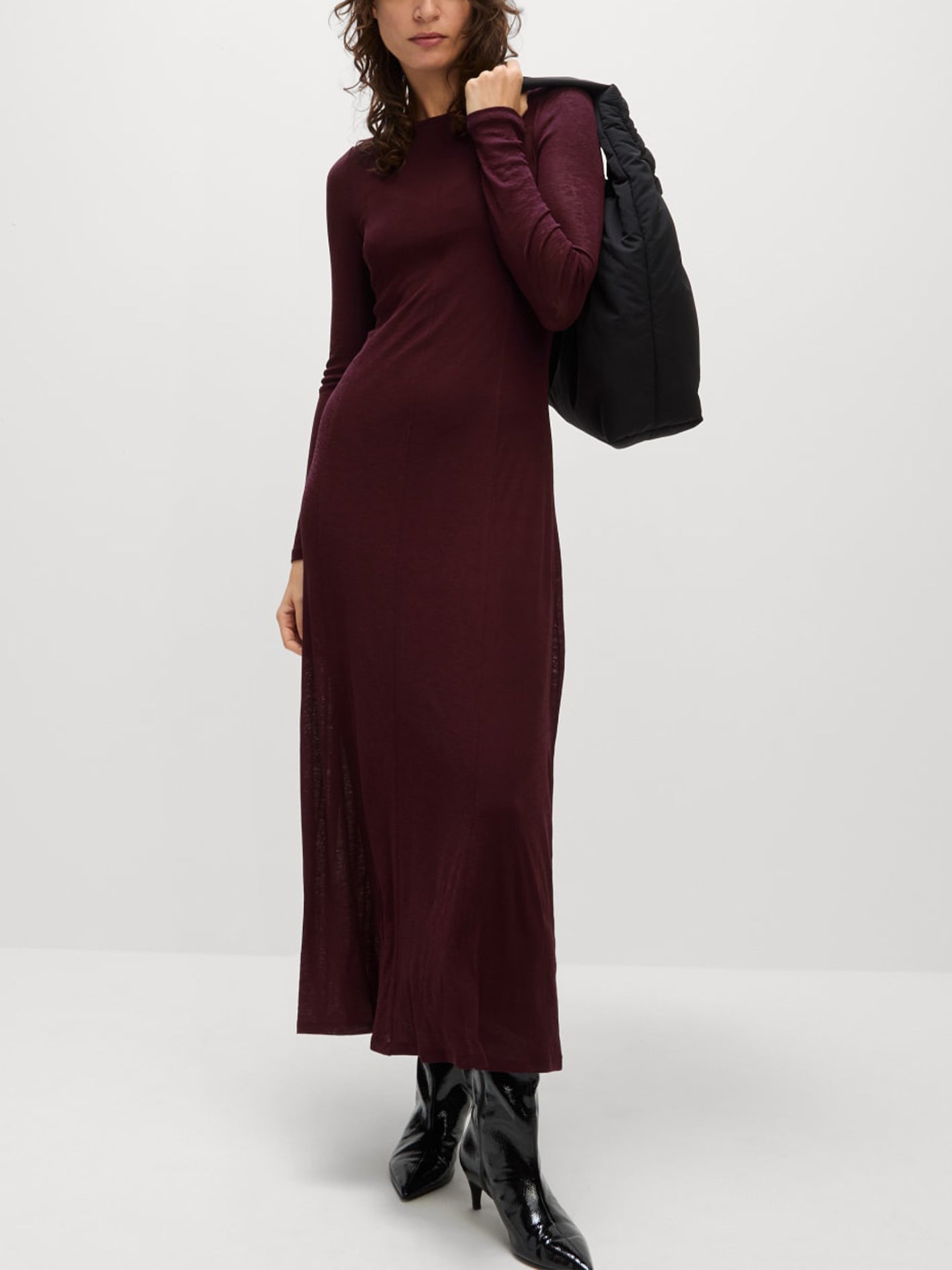 Mesh Jersey Midi Column Dress