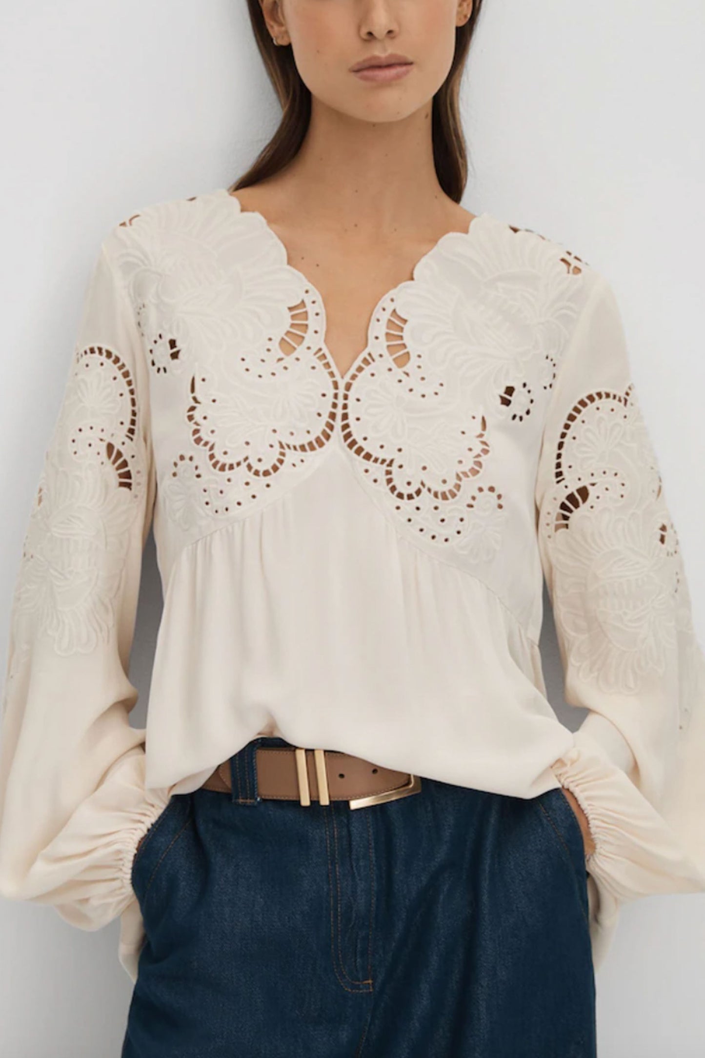 NOA Lace Cut-Out Blouse