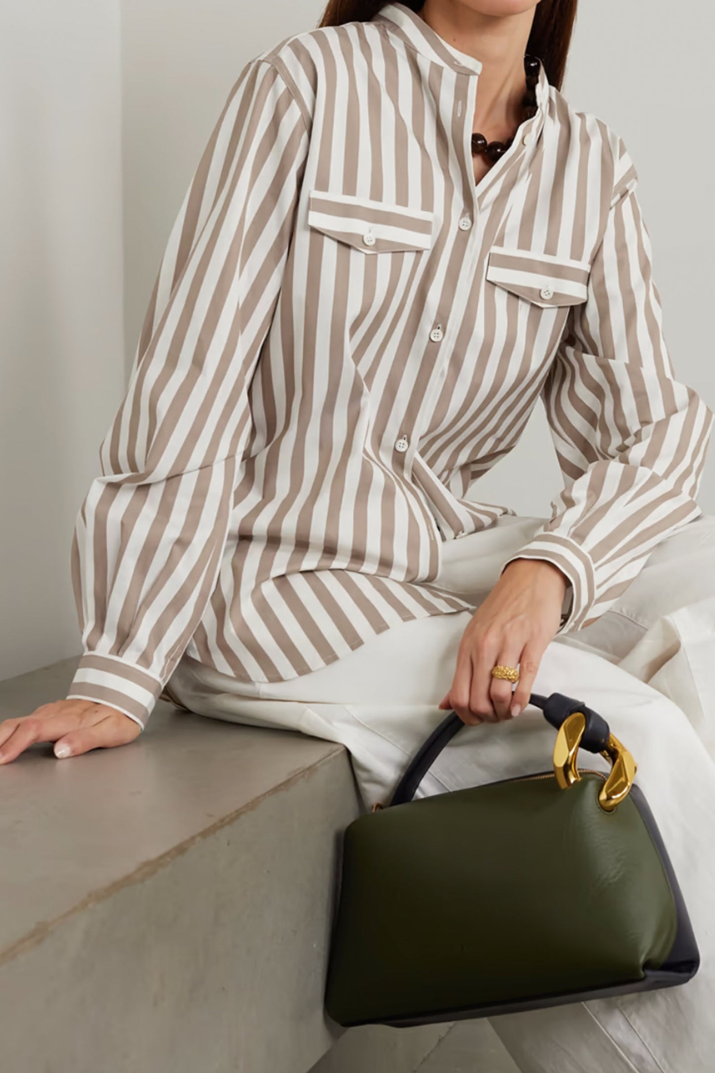Femme Striped Cotton-Poplin Shirt