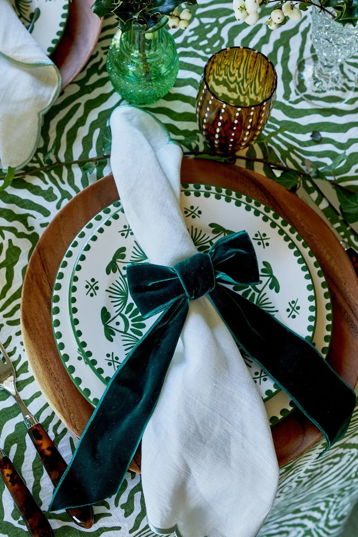 Green Napkin Holder Bow (set of 4)