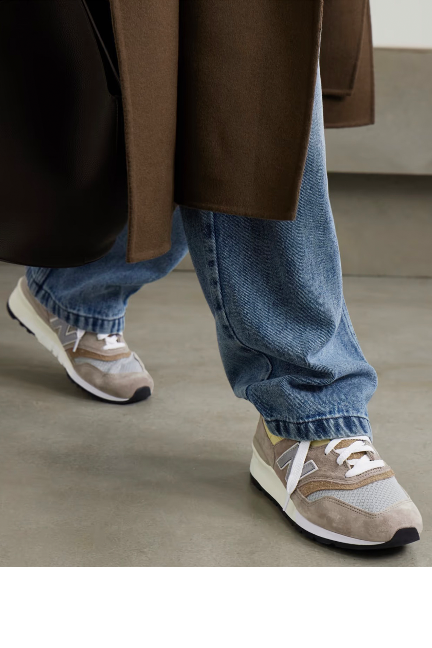 997 Leather and Mesh-Trimmed Suede Sneakers
