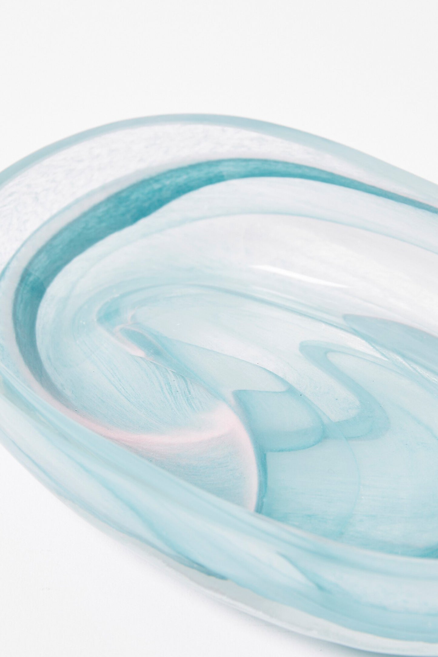 Swirl Blue & Pink Glass Soap Dish