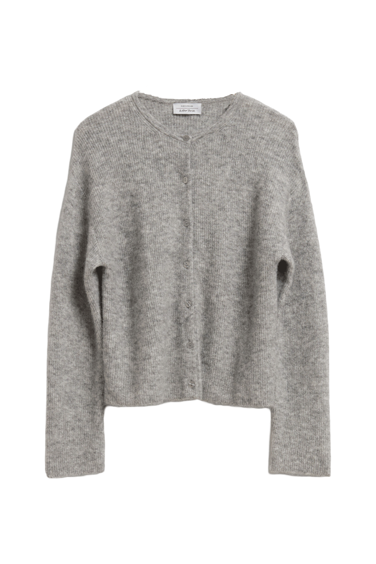 Grey Melange Knitted Cardigan