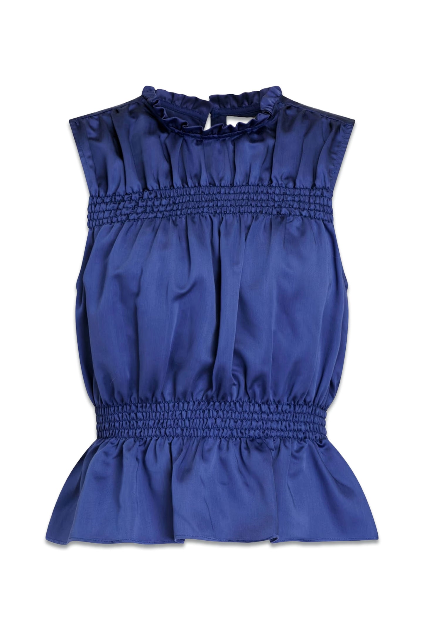 The Shirred Lyocell-blend Twill Top