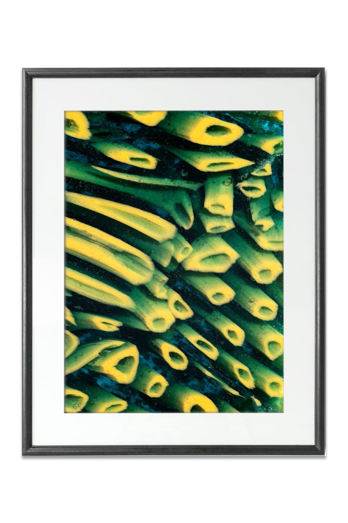 A Photographic Print of a Roman Mosaic Glass Fragment, Green and Yellow, 2022