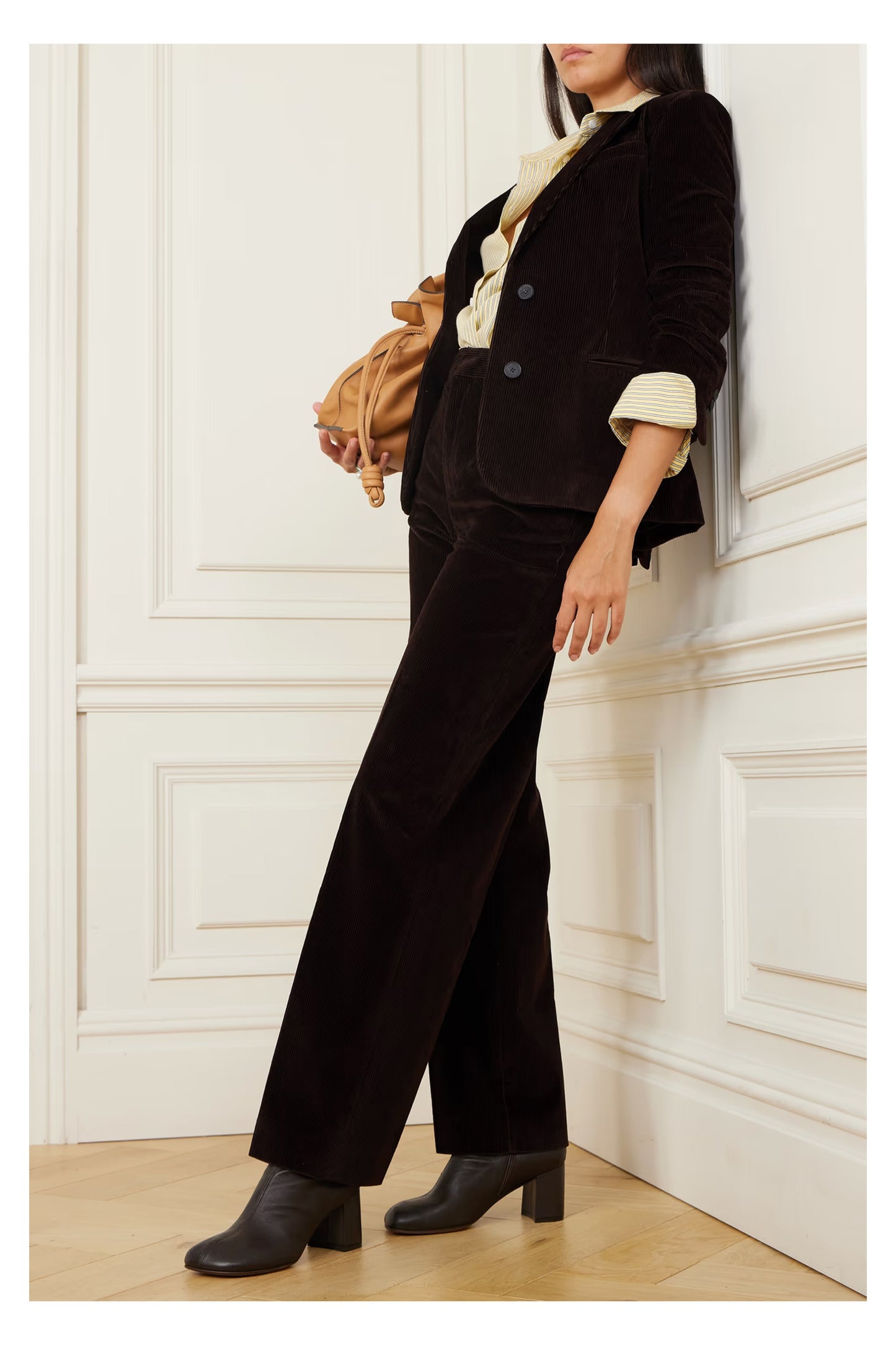 Cotton-blend Corduroy Wide-leg Pants