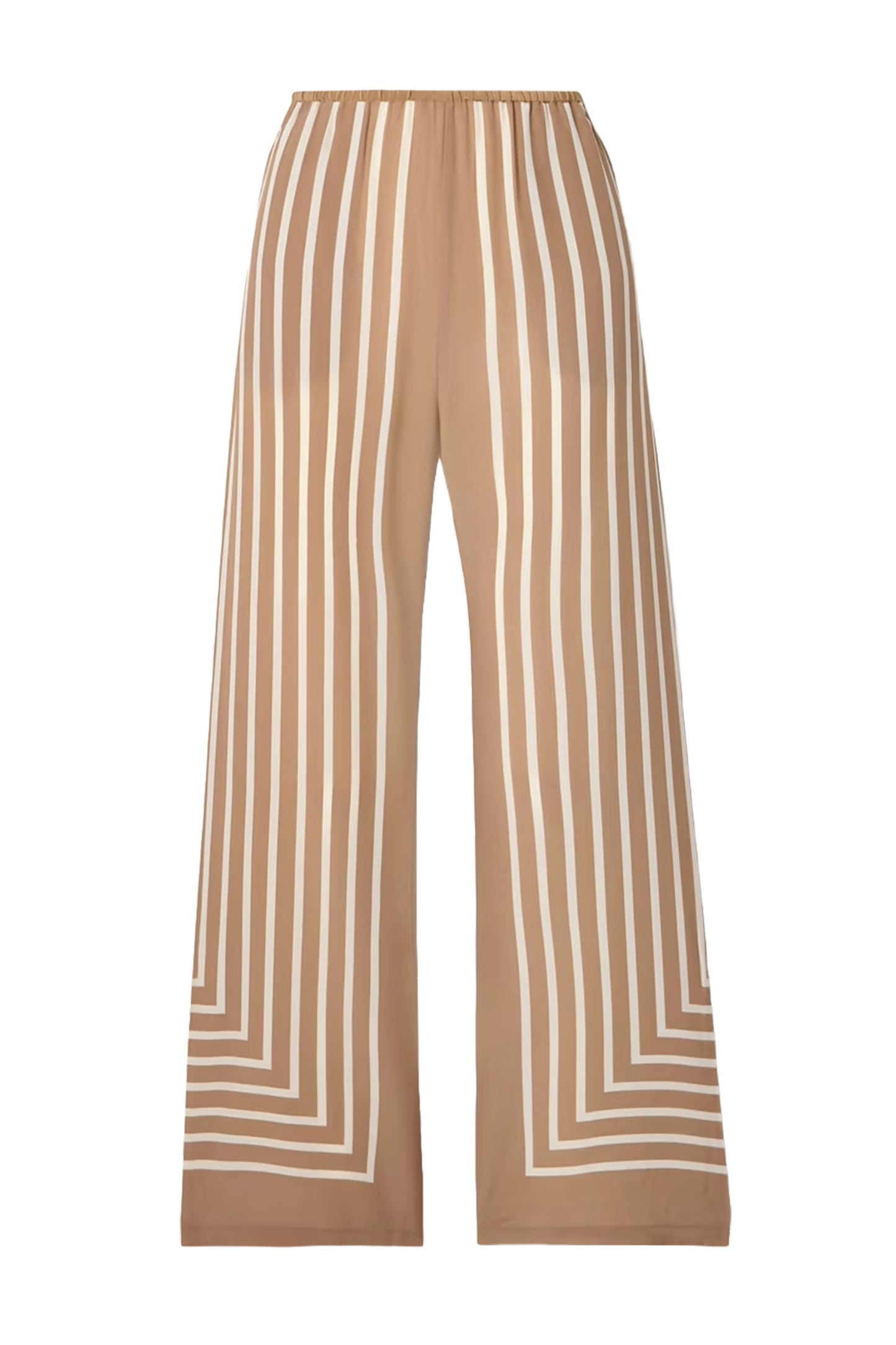 Striped Silk-crepe Wide-leg Pants