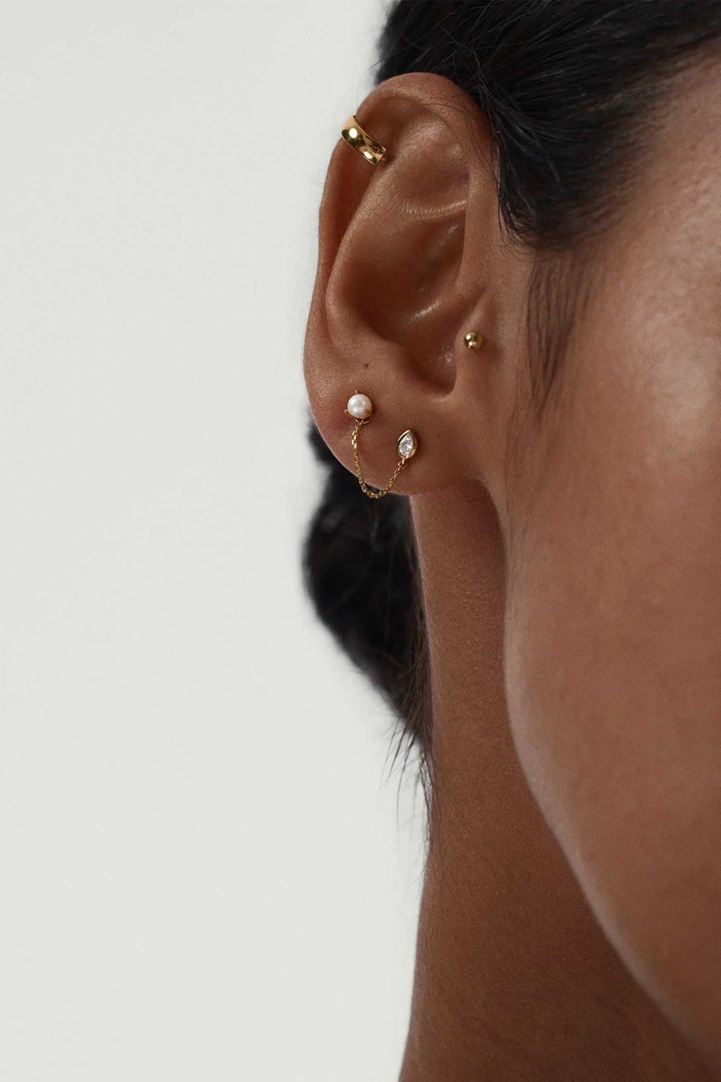 Lab Grown Diamond Pear Chain Stud