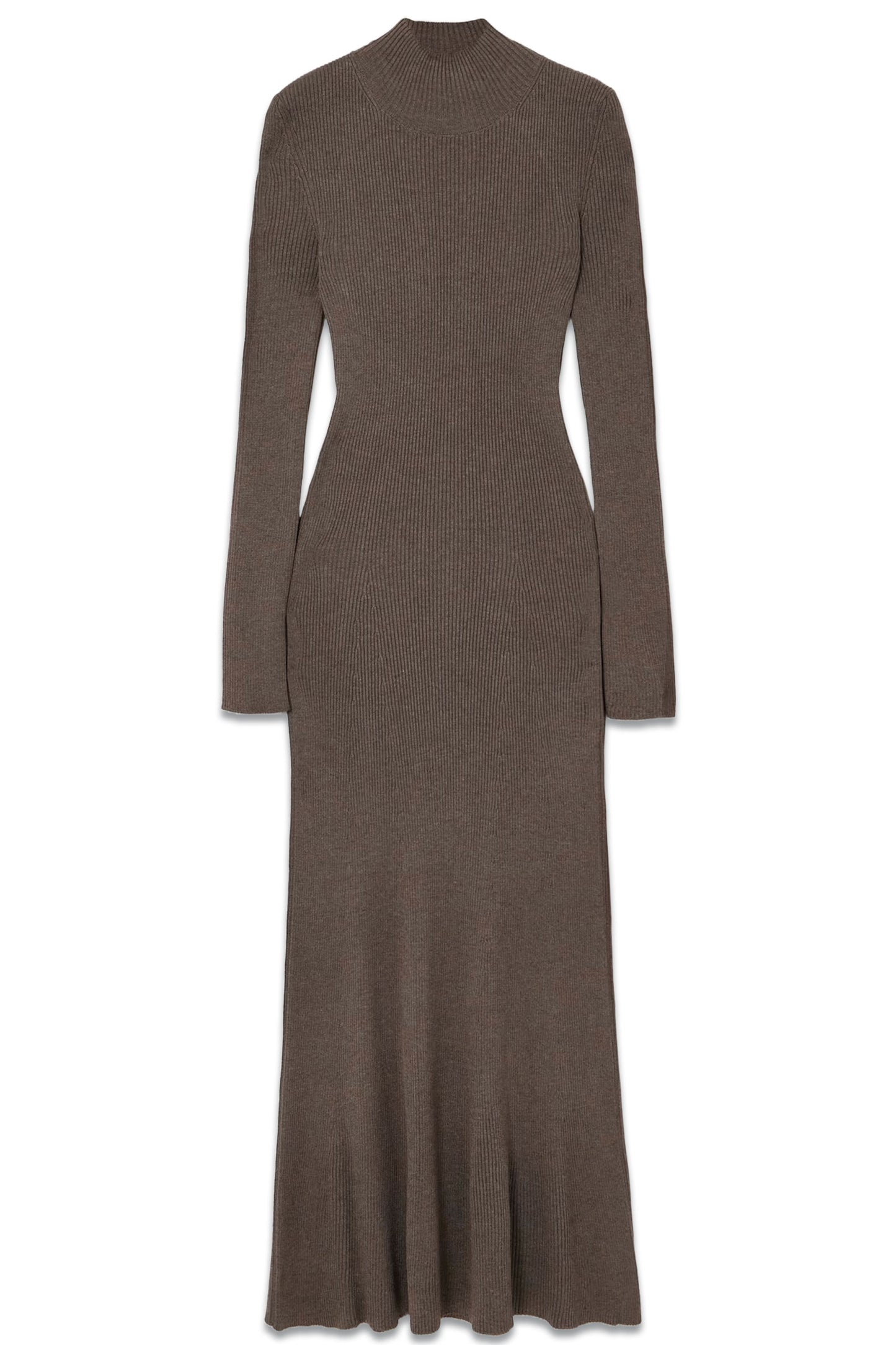 Open-back Ribbed Mulberry Silk-blend Maxi Dress