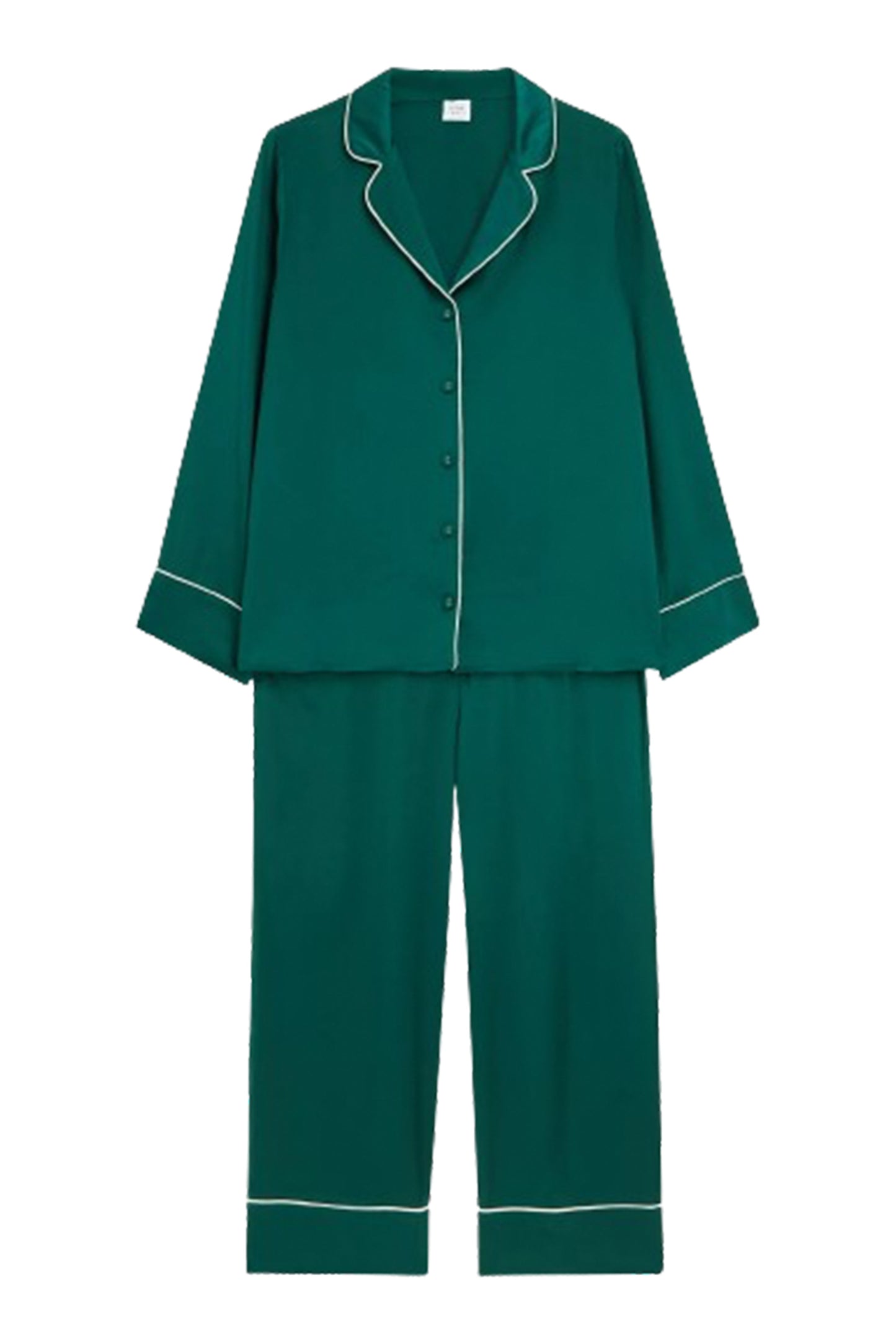 Piped Silk Pyjama Set, Storm