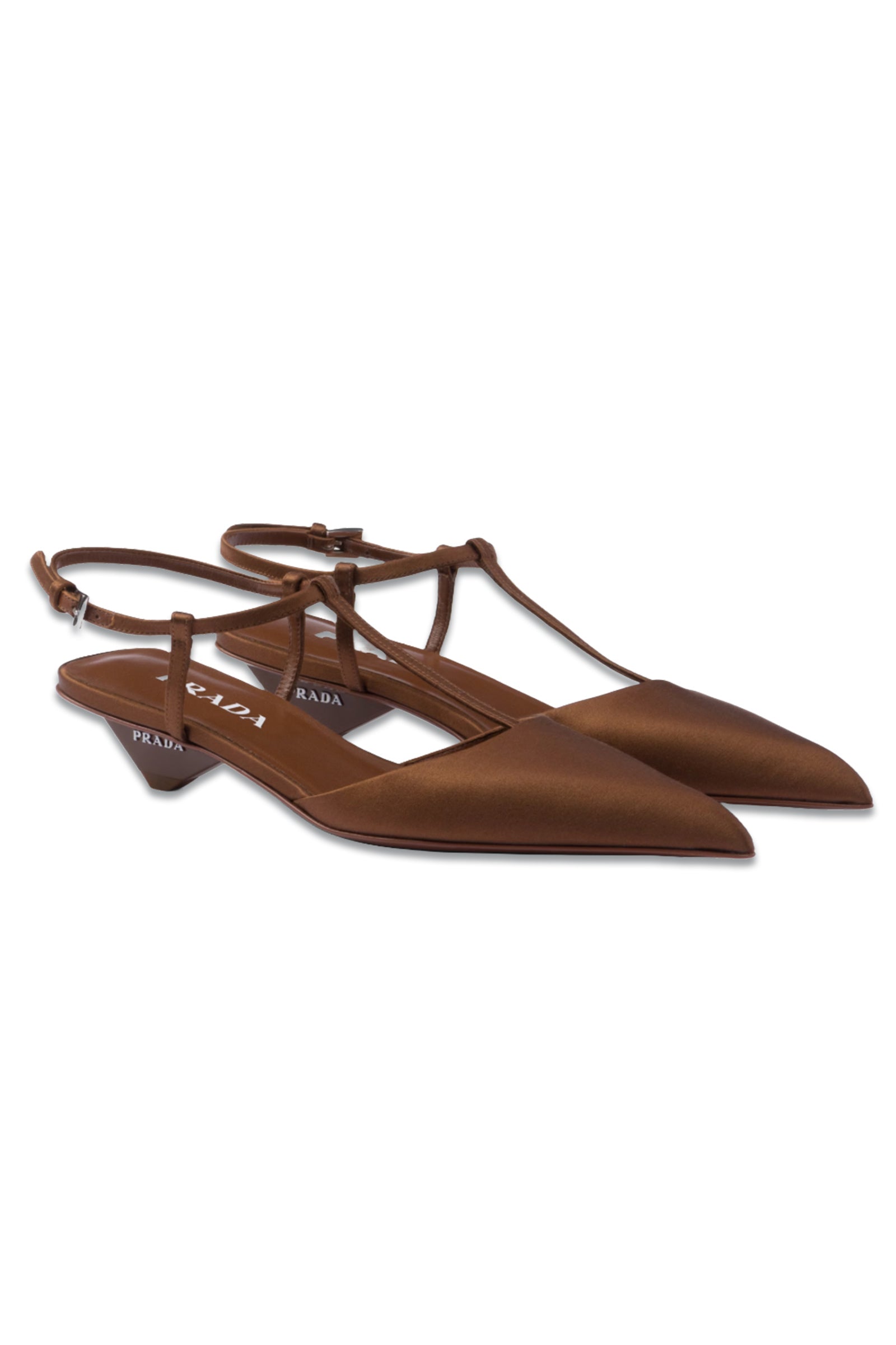 PRA SQUARE TOE SLINGBACK PUMPS PALE SNAKESKIN MOTIF SATIN main image 1