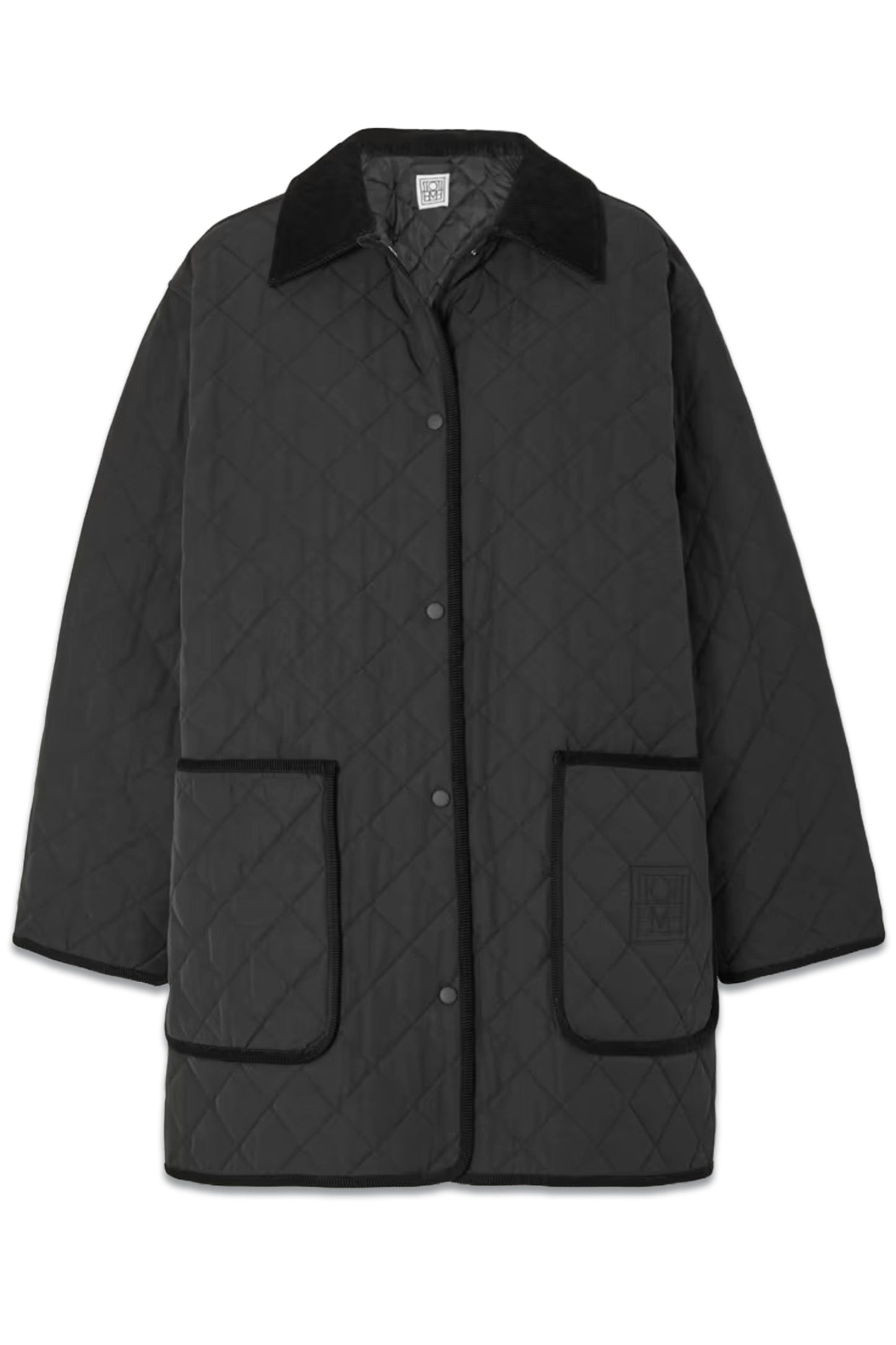 Oversized Corduroy-trimmed Quilted Organic Cotton-blend Jacket