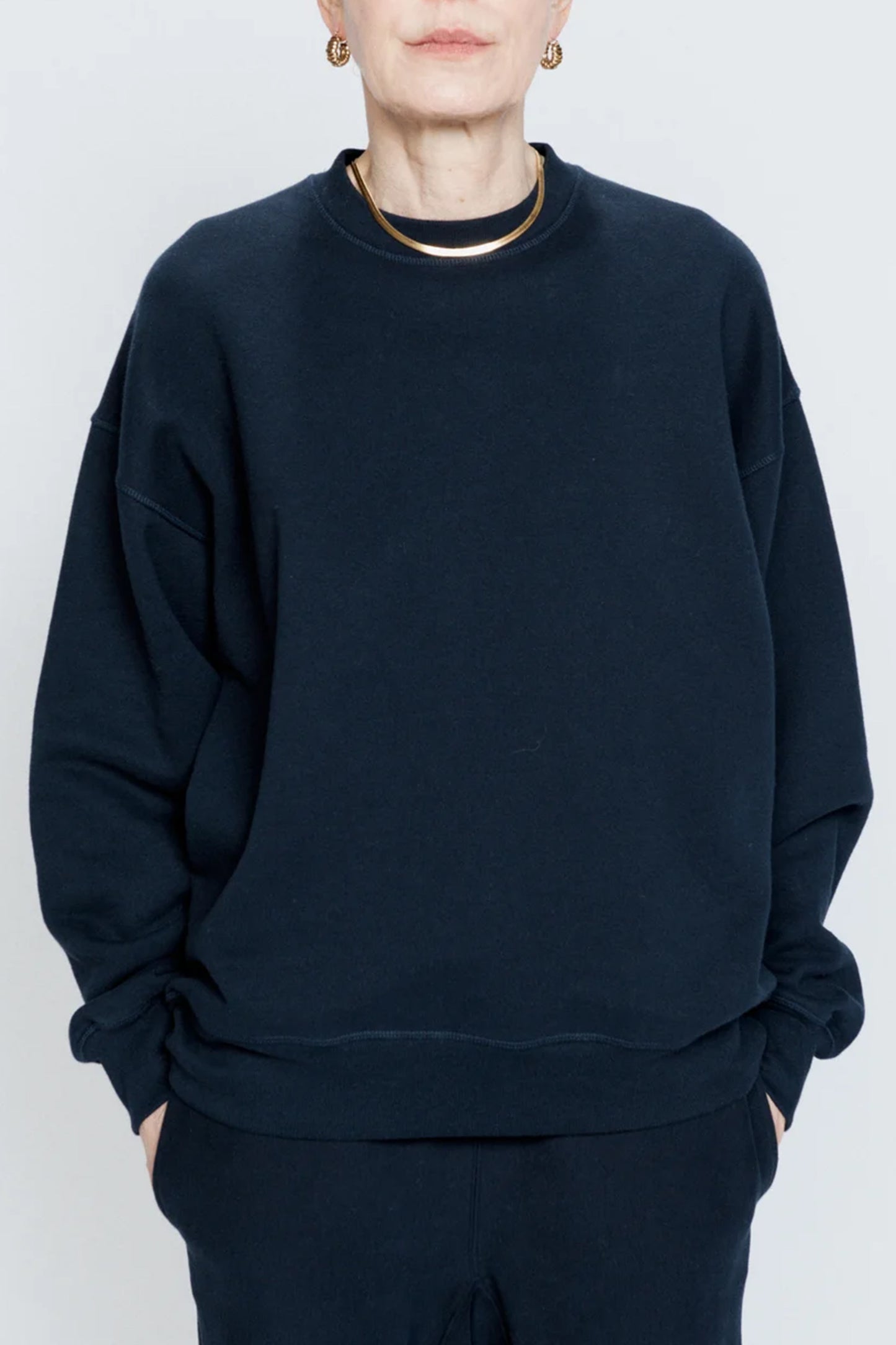 Navy Recycled Yarn Classic Sweatshirt