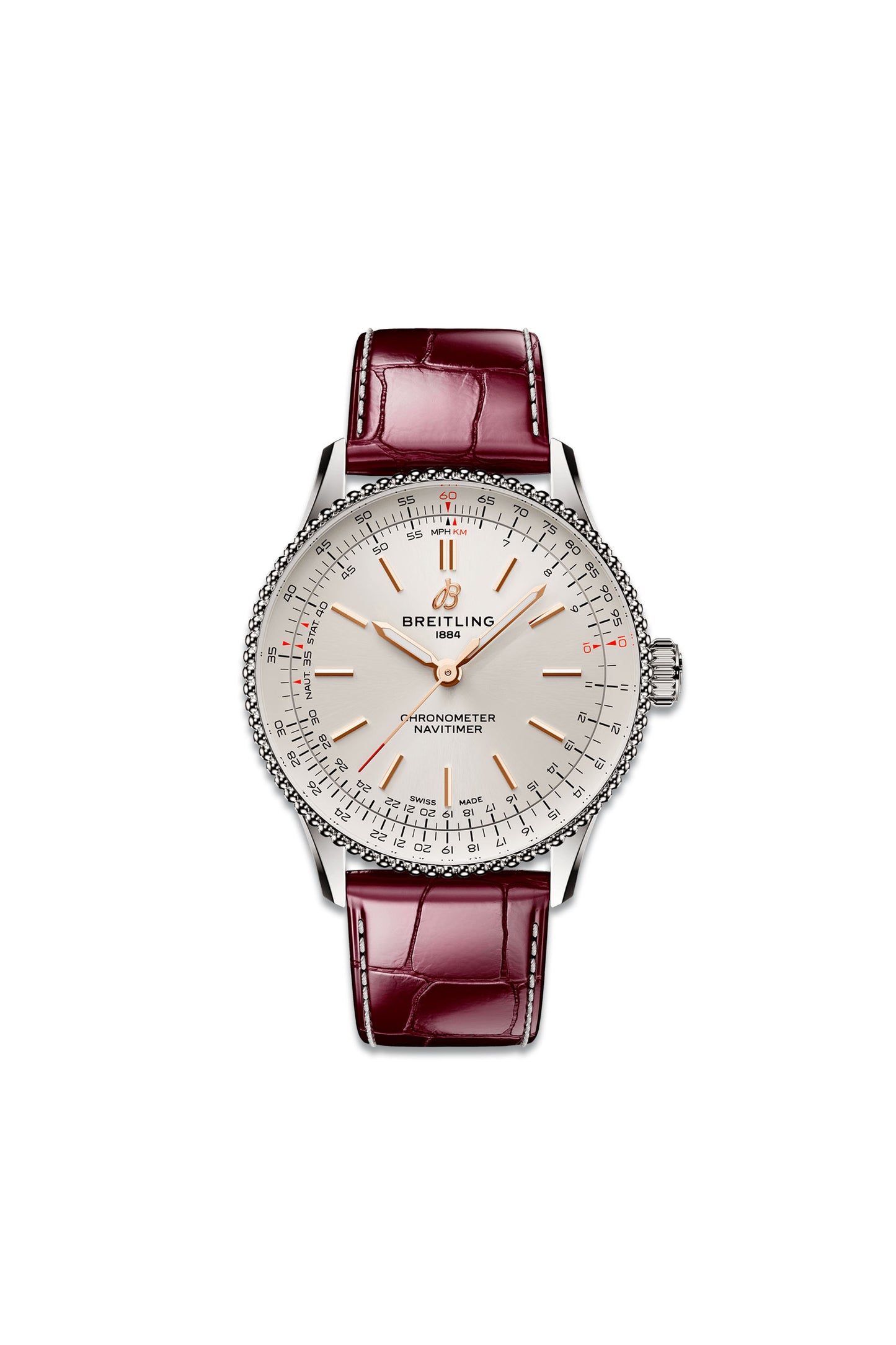 Navitimer Automatic 36 With With Dial & Red Leather Strap