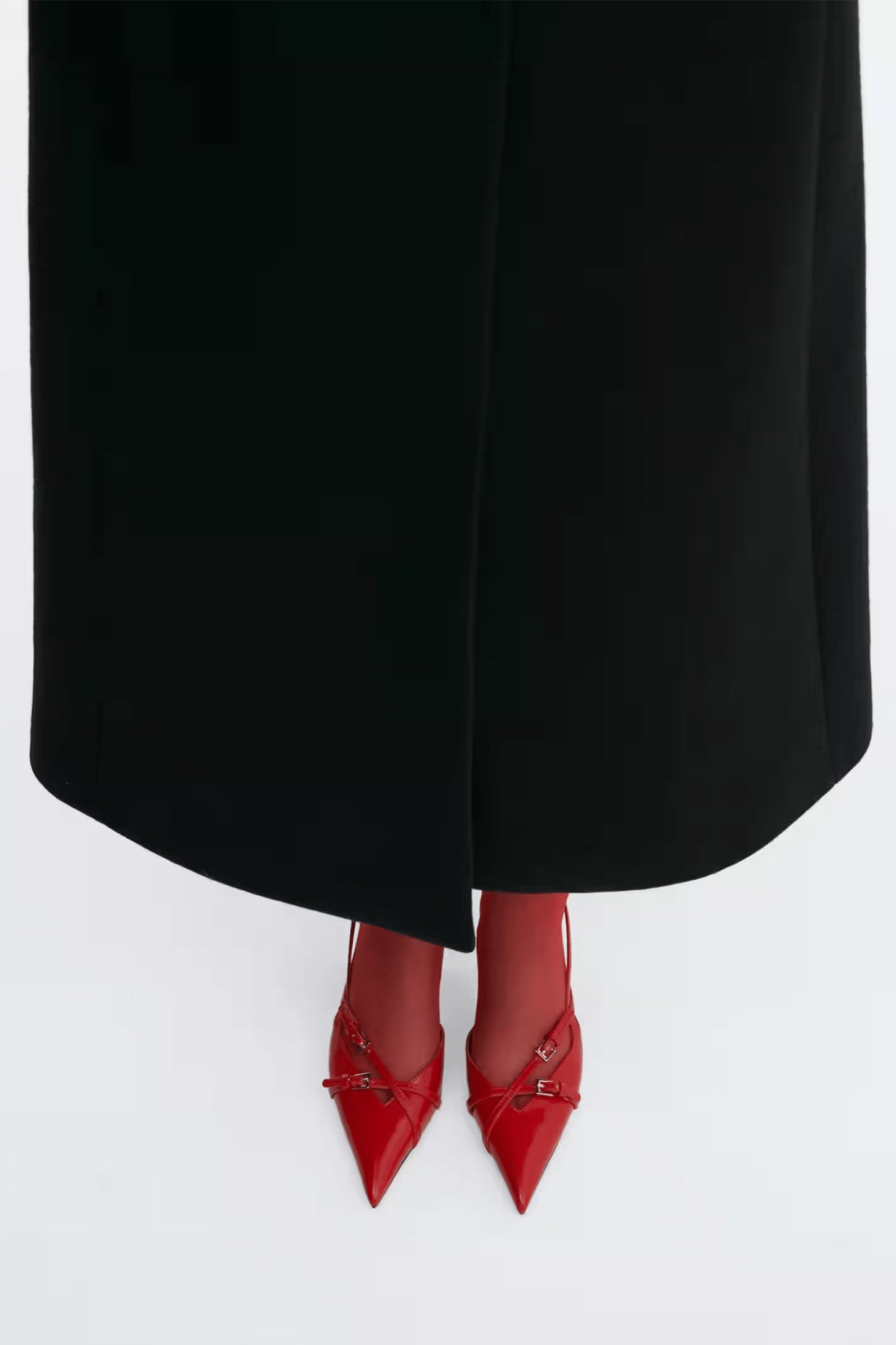 Leather Heeled Slingback Shoes With Buckles