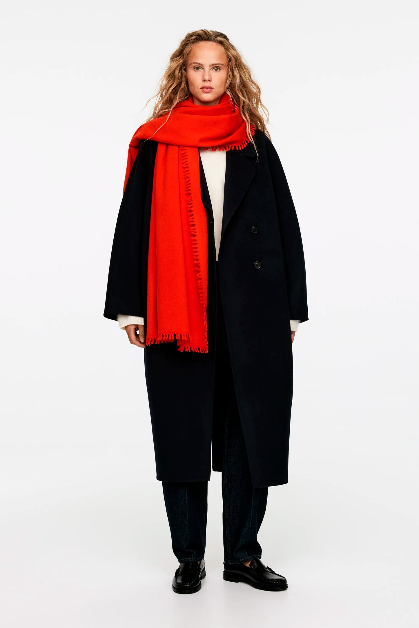 Red wool scarf