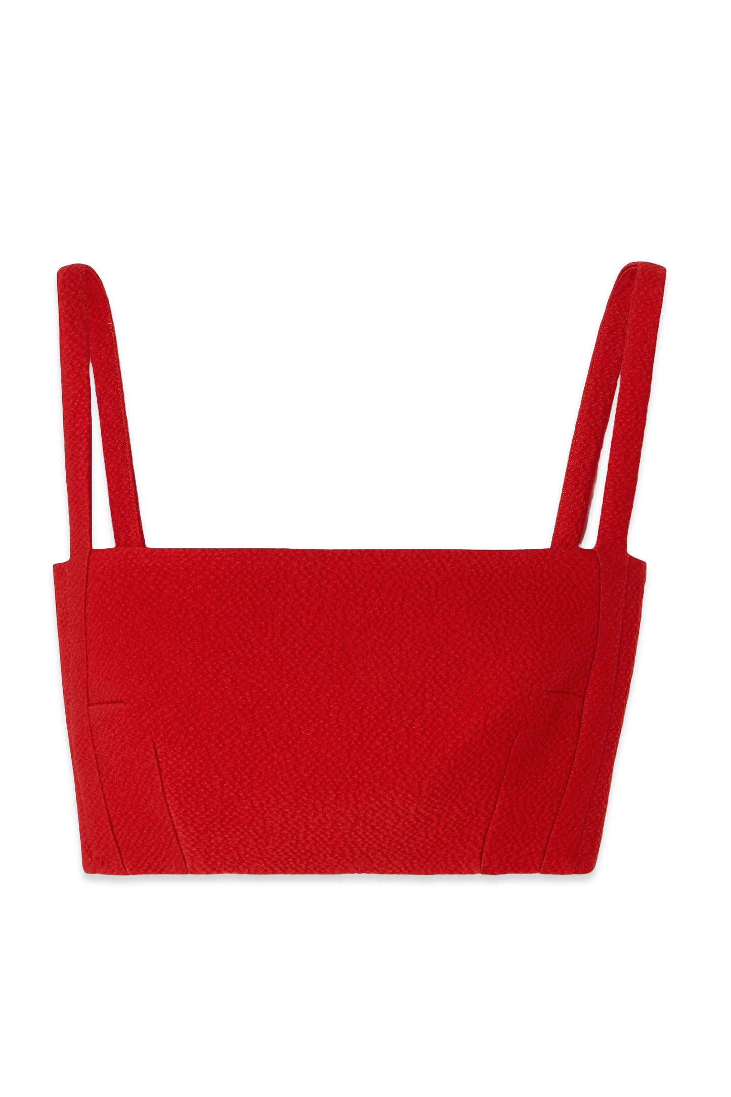 Fabiola Cropped Paneled Cloqué Top