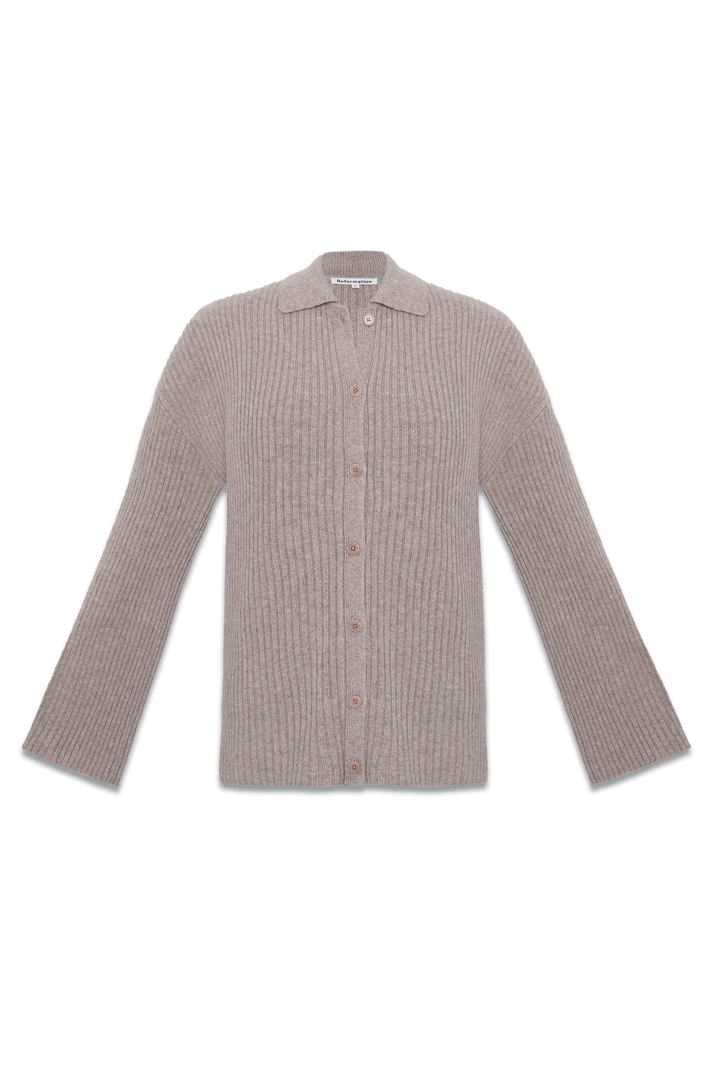 Fantino Oatmeal Cashmere Collared Cardigan