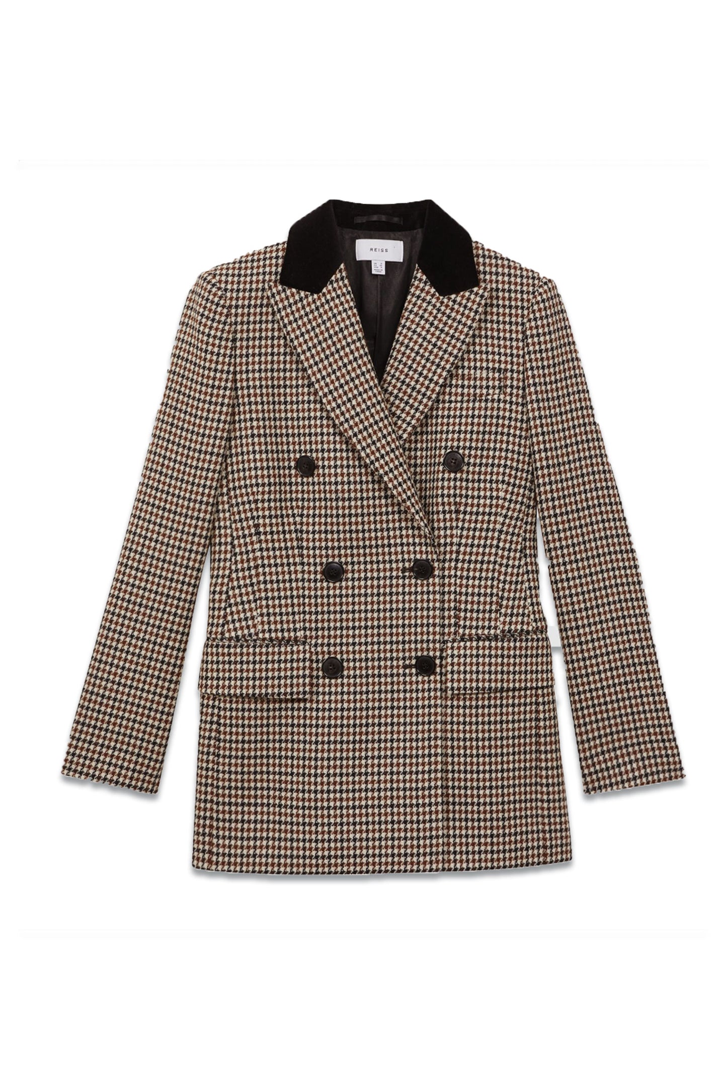 Cici Wool Dogtooth Double Breasted Blazer