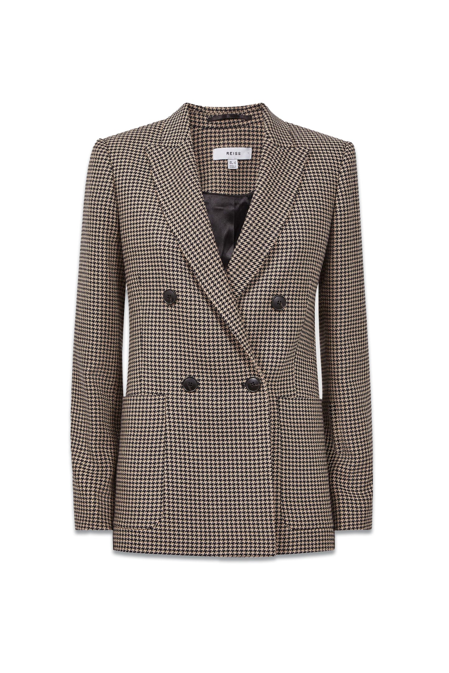 Ella Double Breasted Wool Dogtooth Blazer