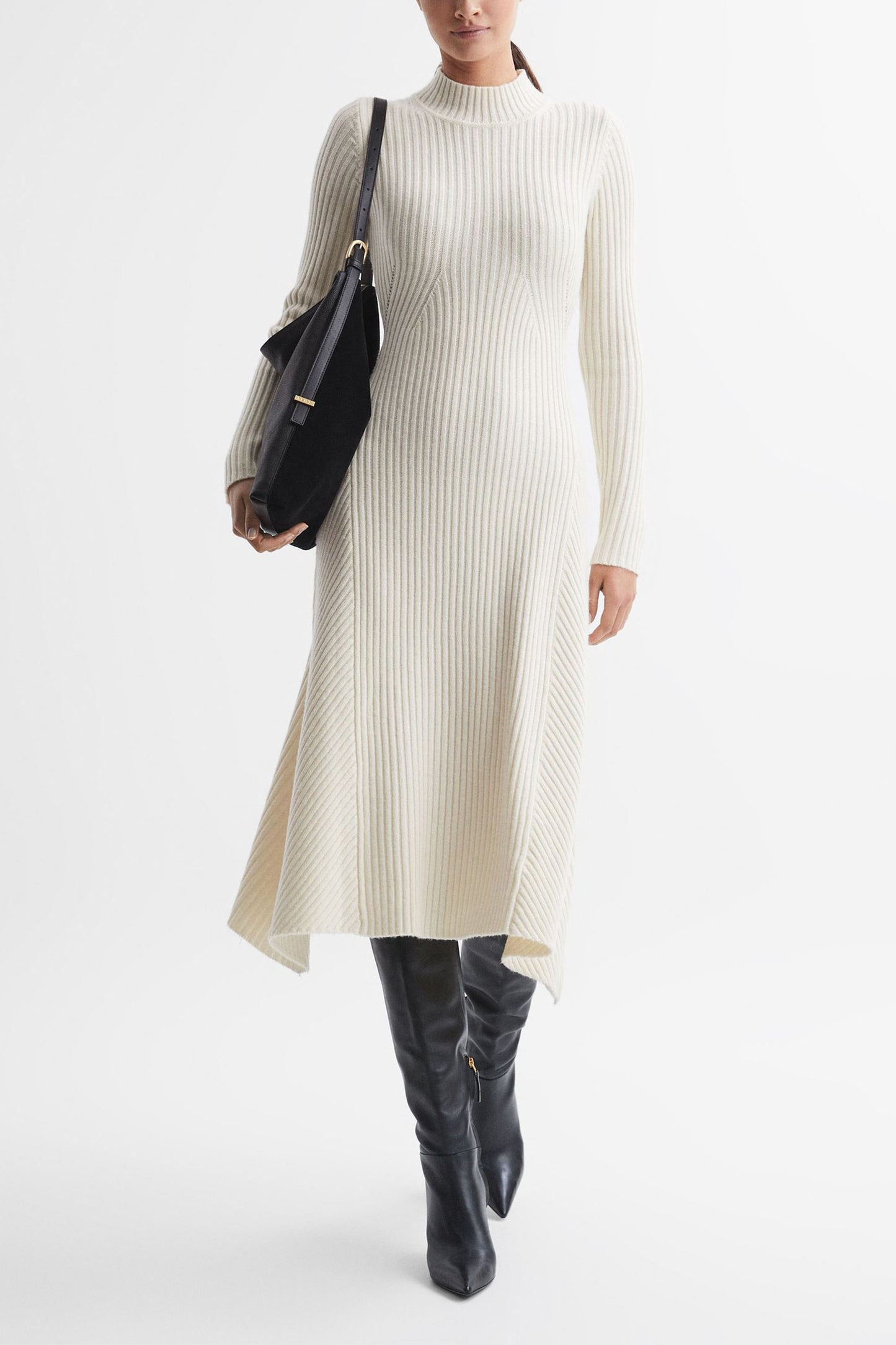 Kris Wool Blend Bodycon Midi Dress