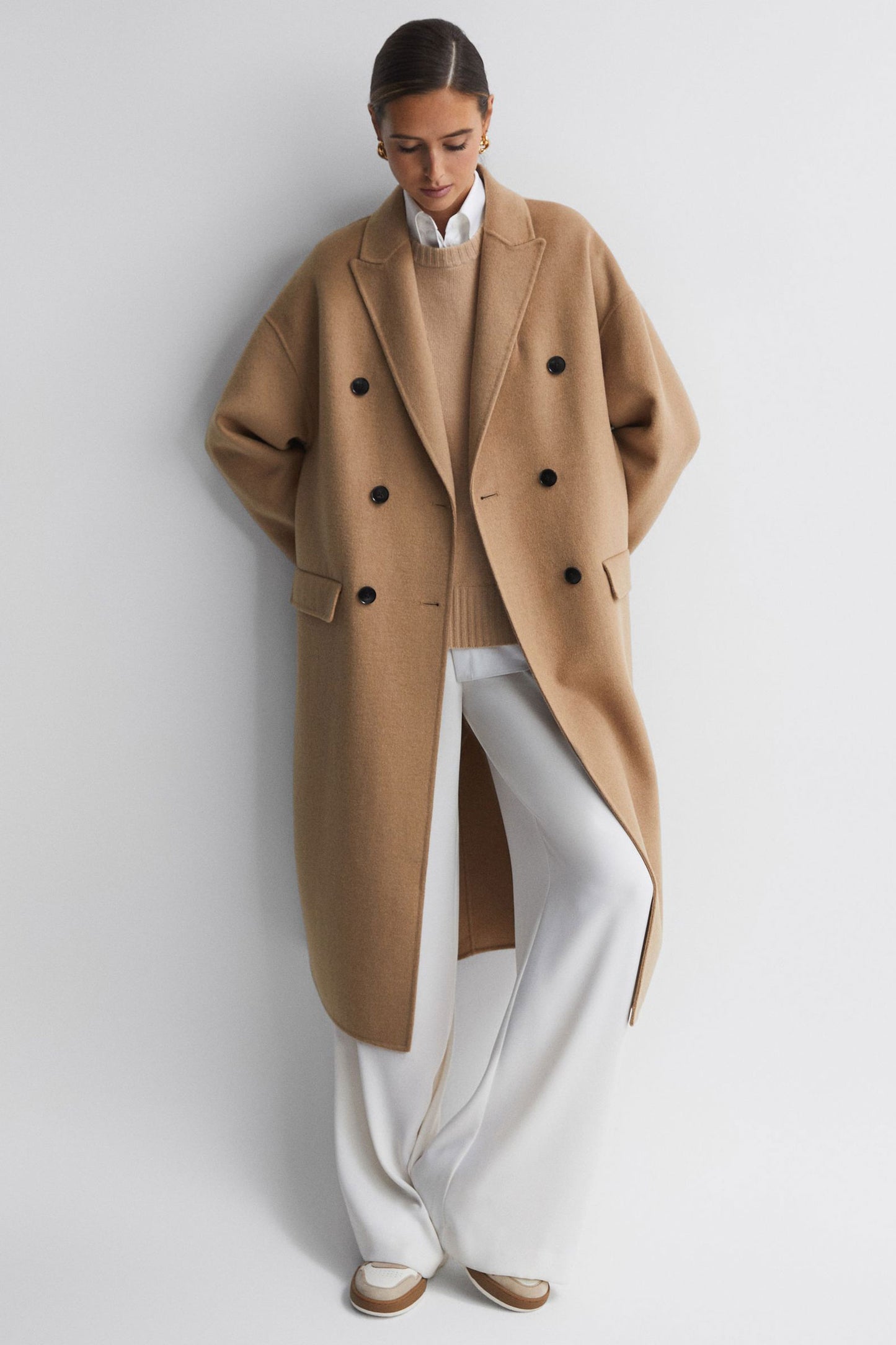 Layah Relaxed Wool Double Breasted Coat