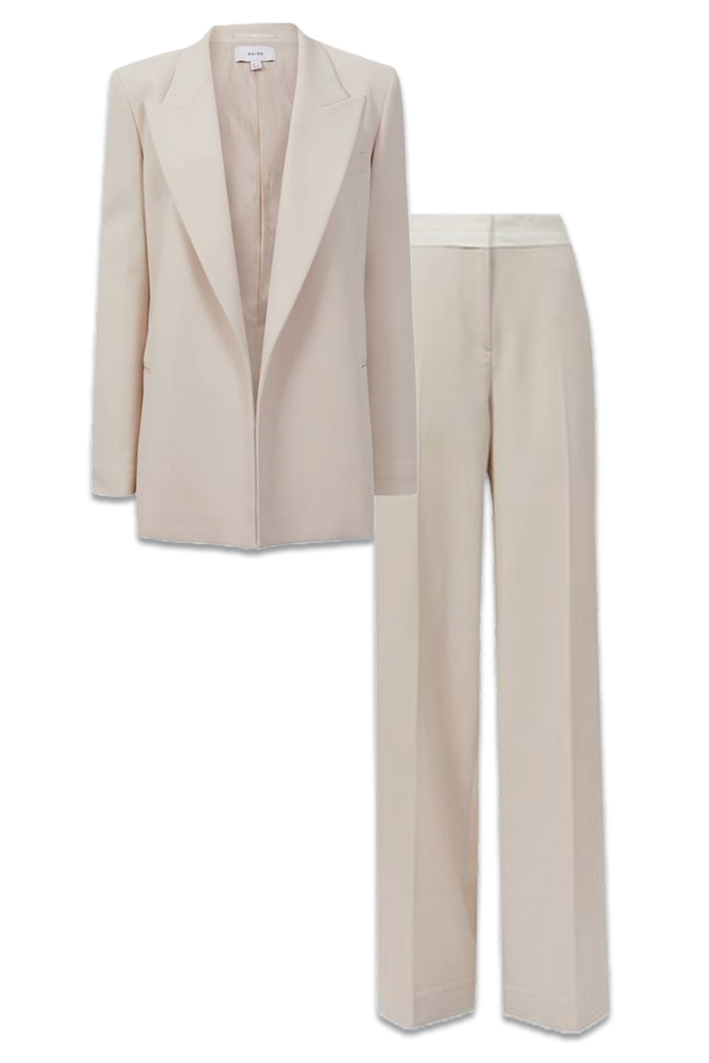 Maya Tailored Single Breasted Blazer & Mid Rise Contrast Wide Leg Trousers