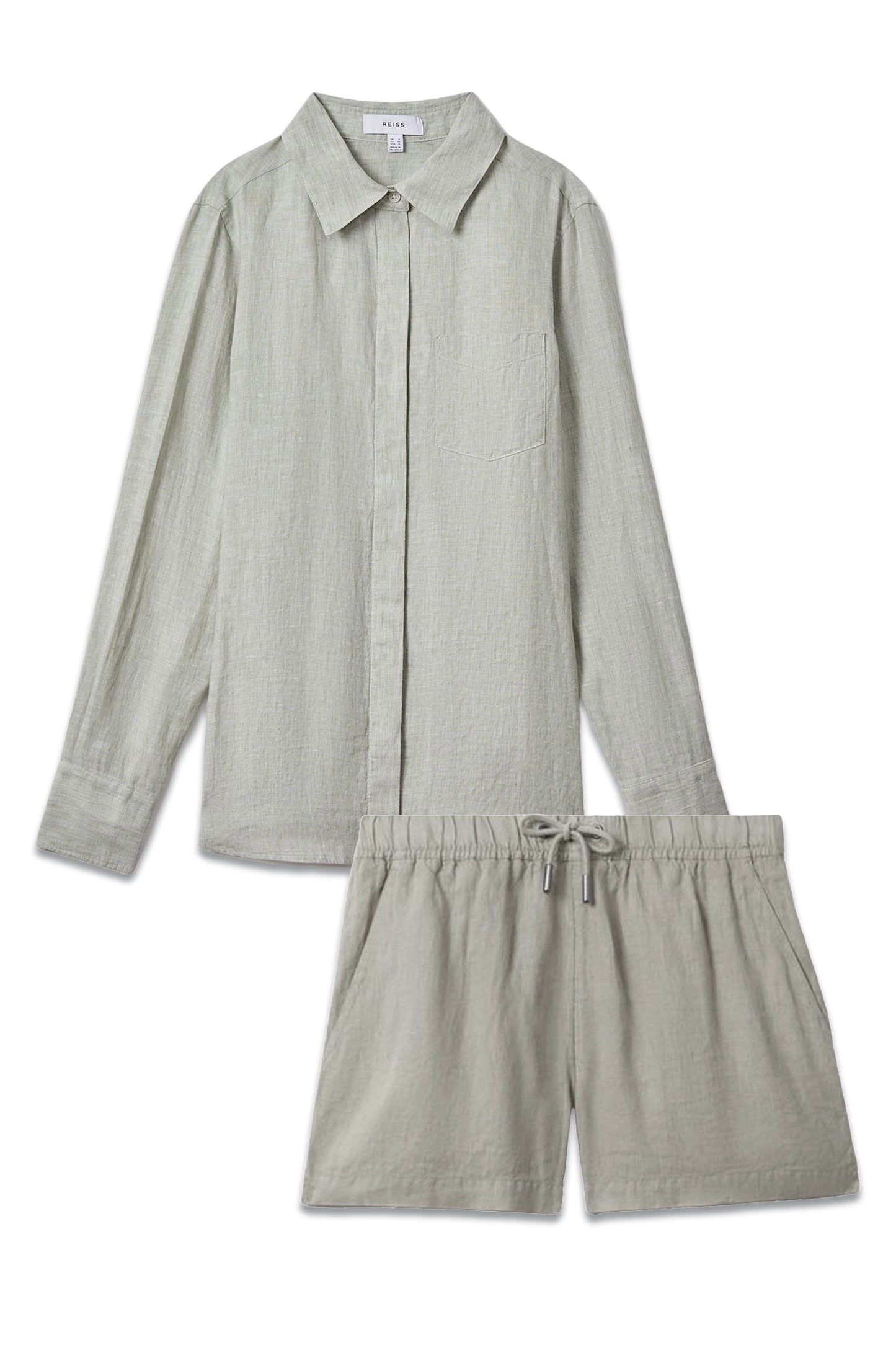 Linen Button Through Shirt and Shorts Set