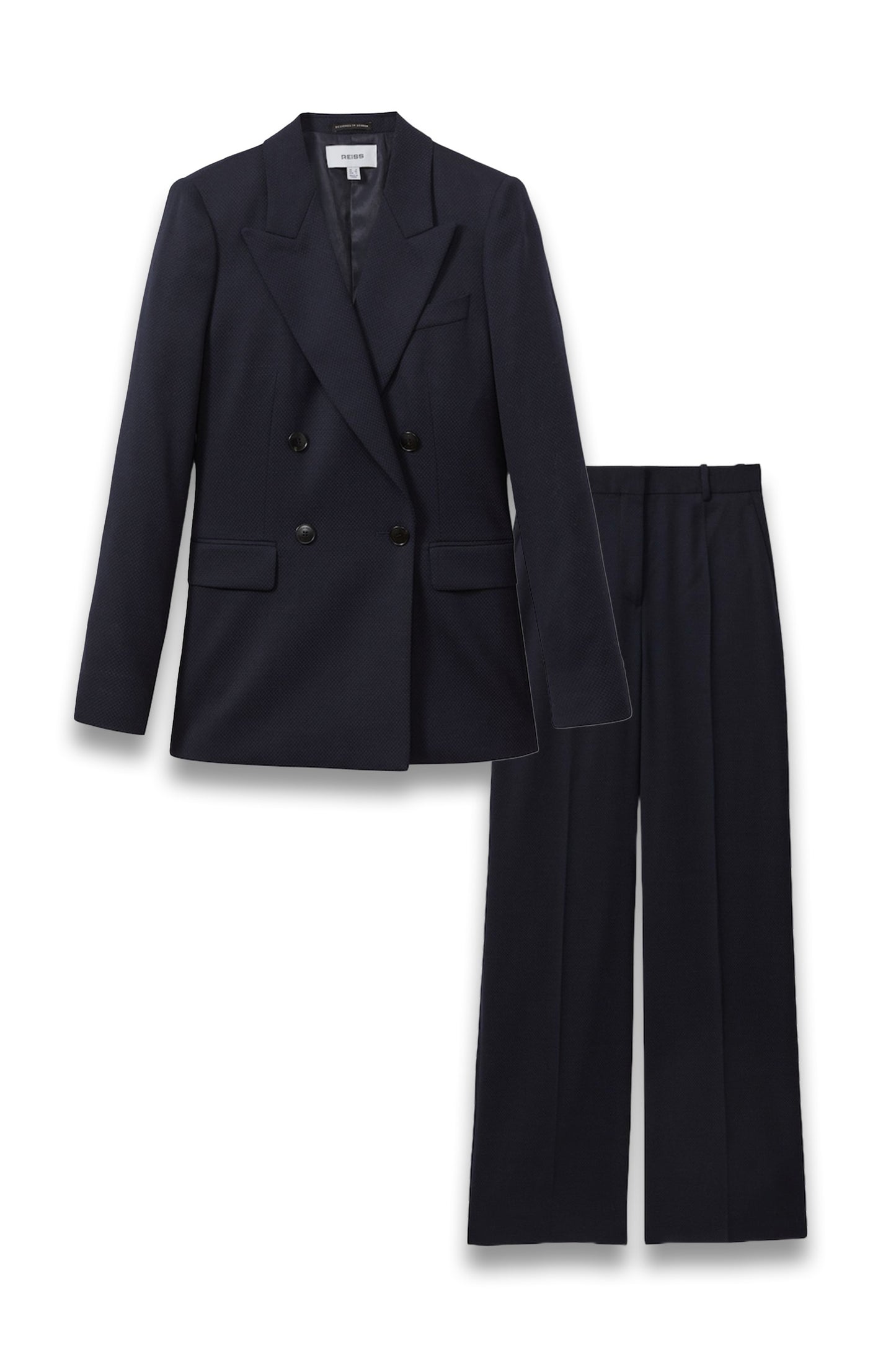 Textured Double Breasted Suit Blazer and Trousers