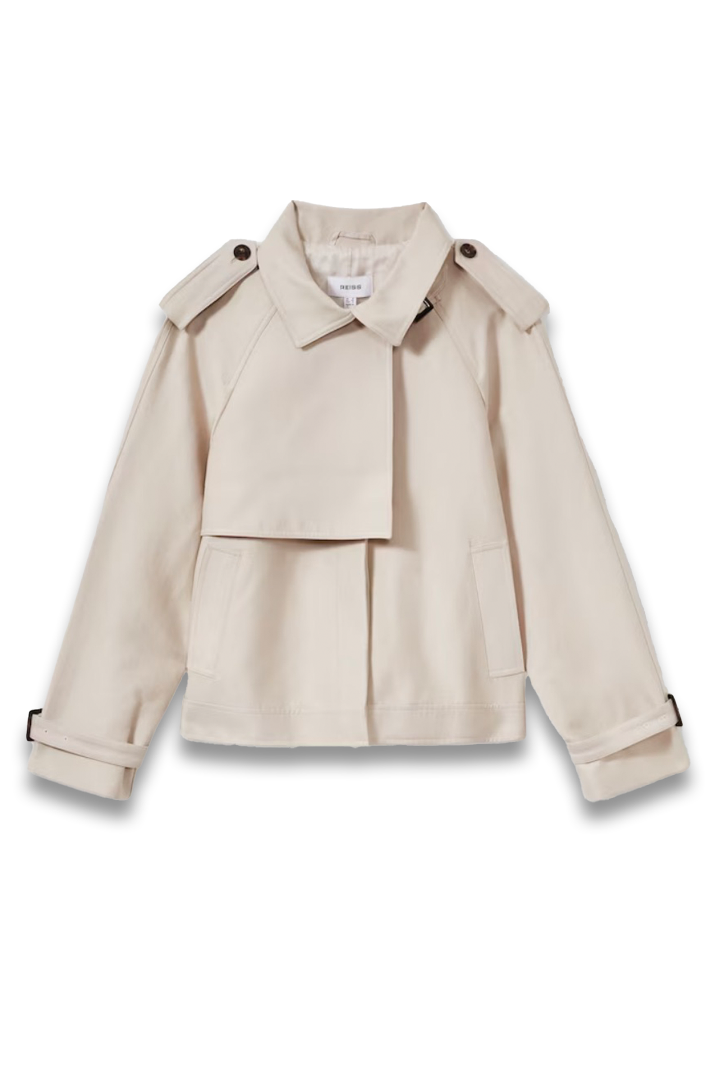 Short Trench Coat With Cotton In Neutral