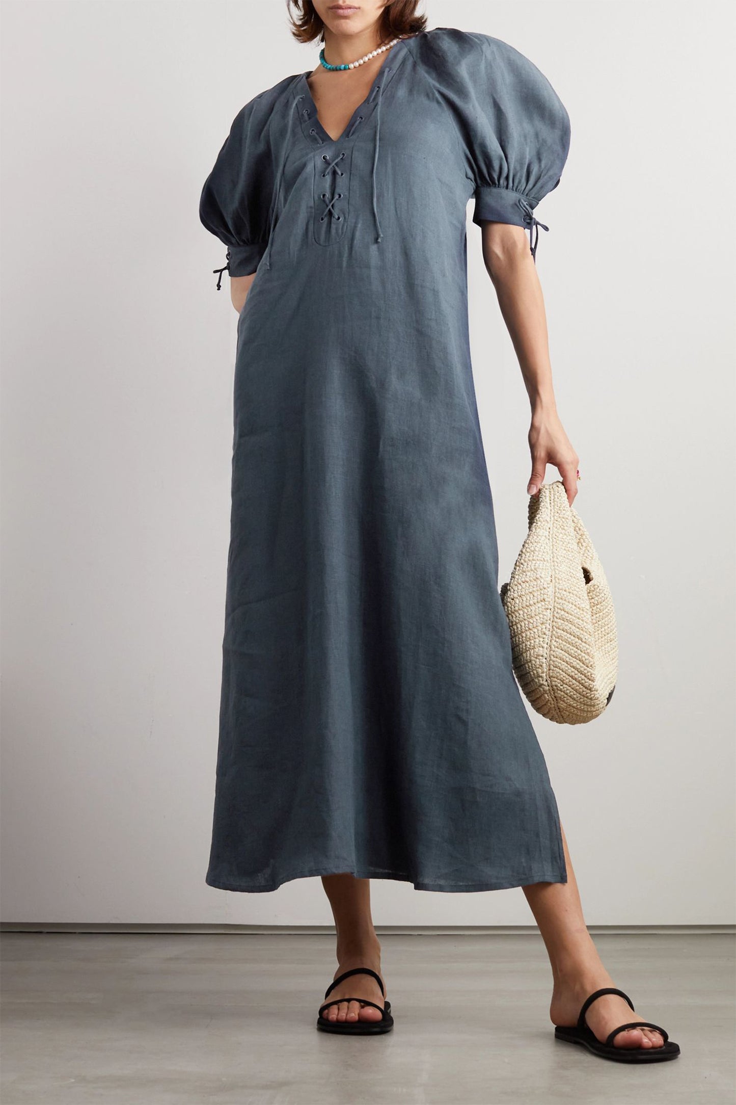 + NET SUSTAIN Garden Linen Midi Dress