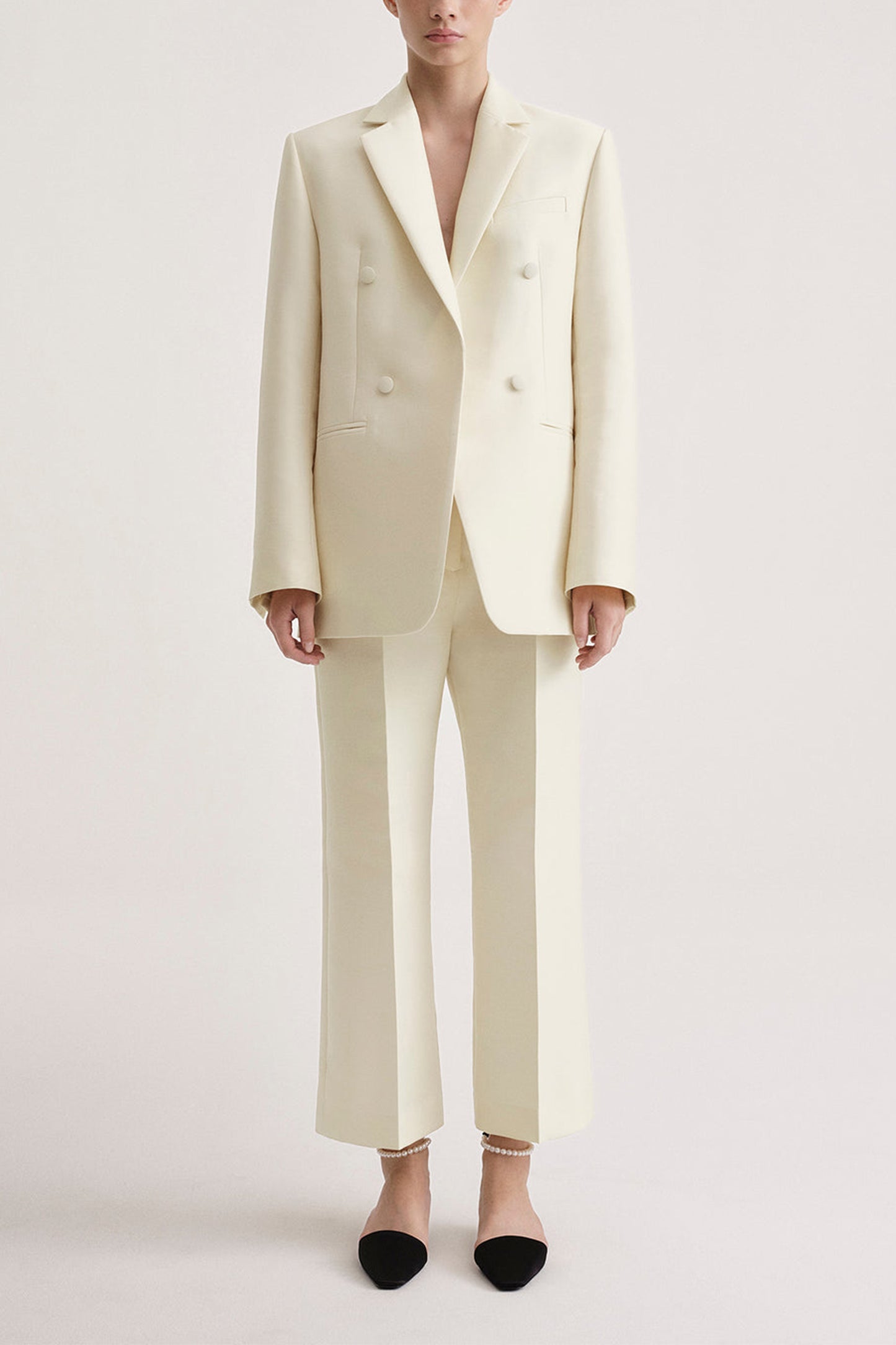 Relaxed Wool Suit Jacket Macadamia
