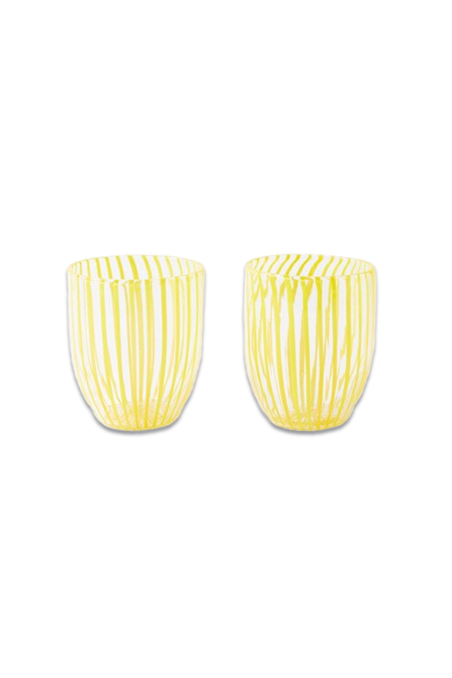 Set Of Two Capri Striped Glass Tumblers