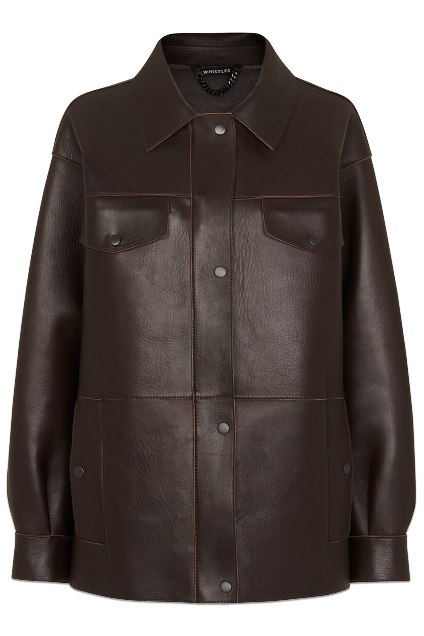 Brown Clean Bonded Leather Jacket