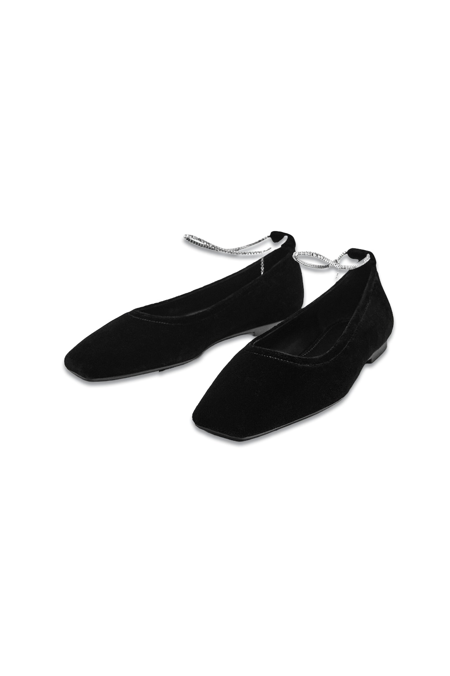 Ballet Flats with Rhinestone Ankle Strap