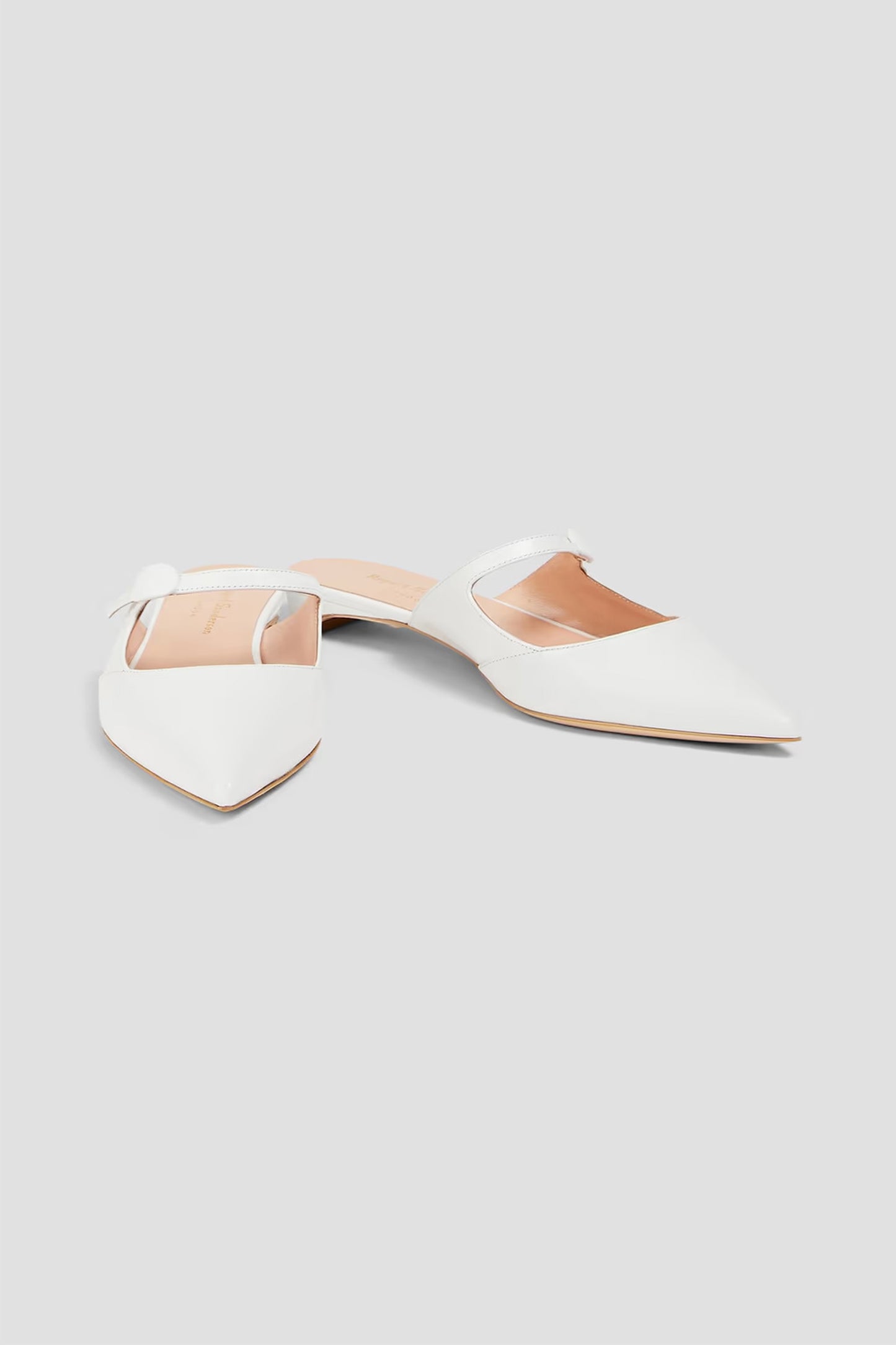 White Leather Mules