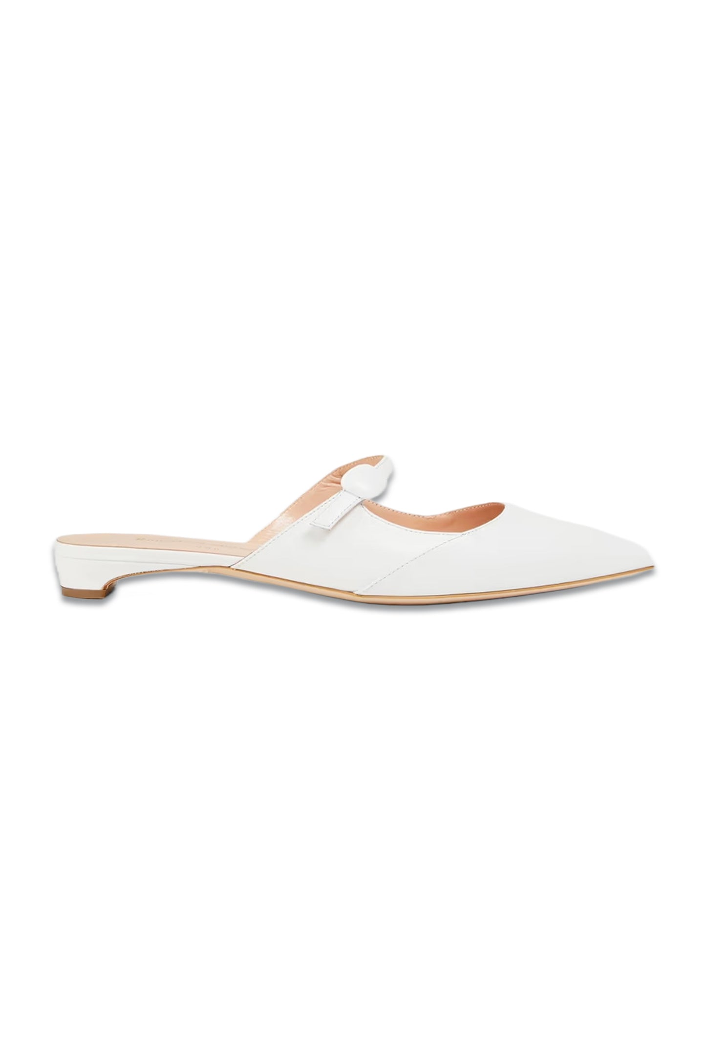 White Leather Mules