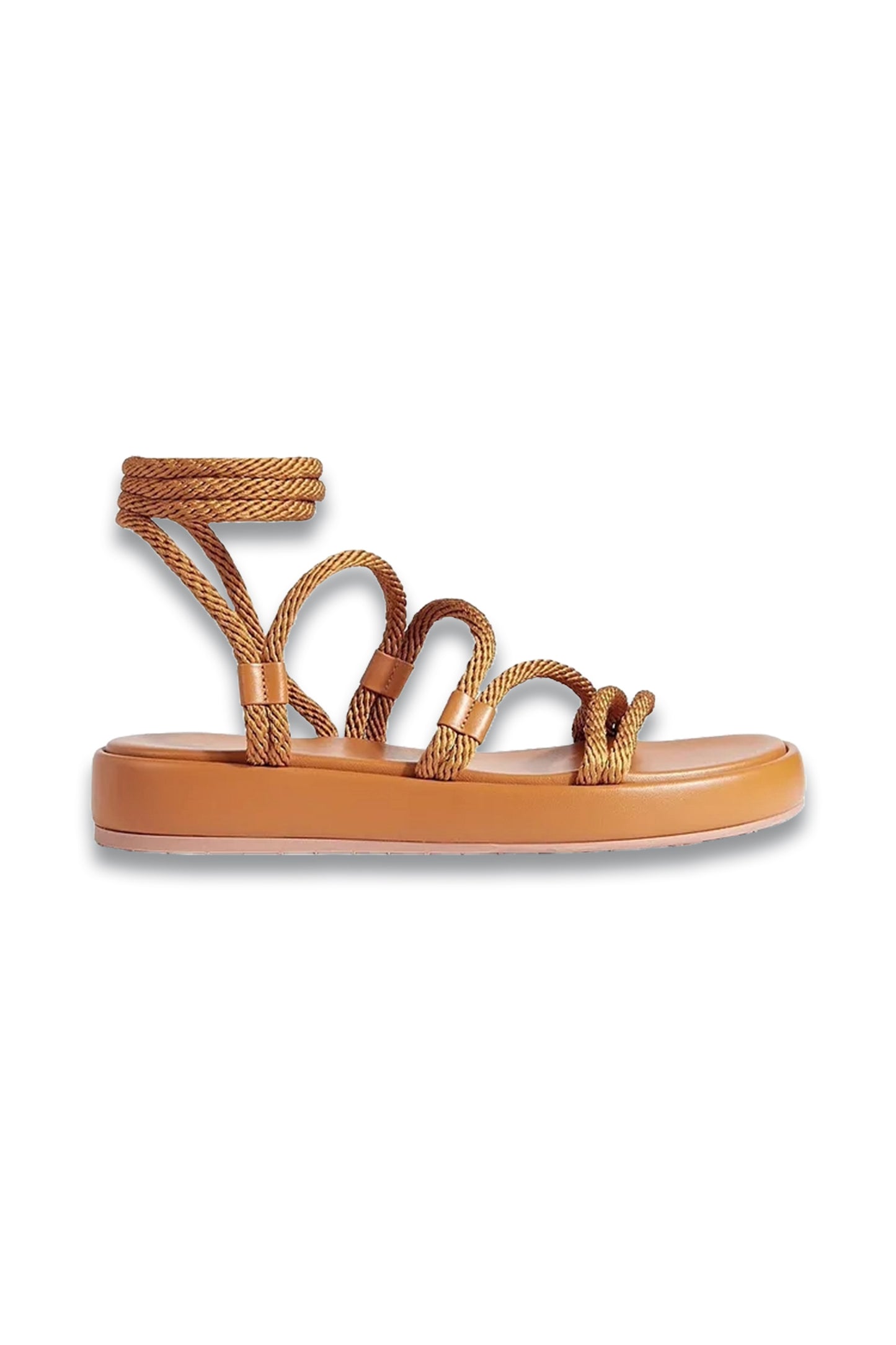 Leather-trimmed Cord Sandals