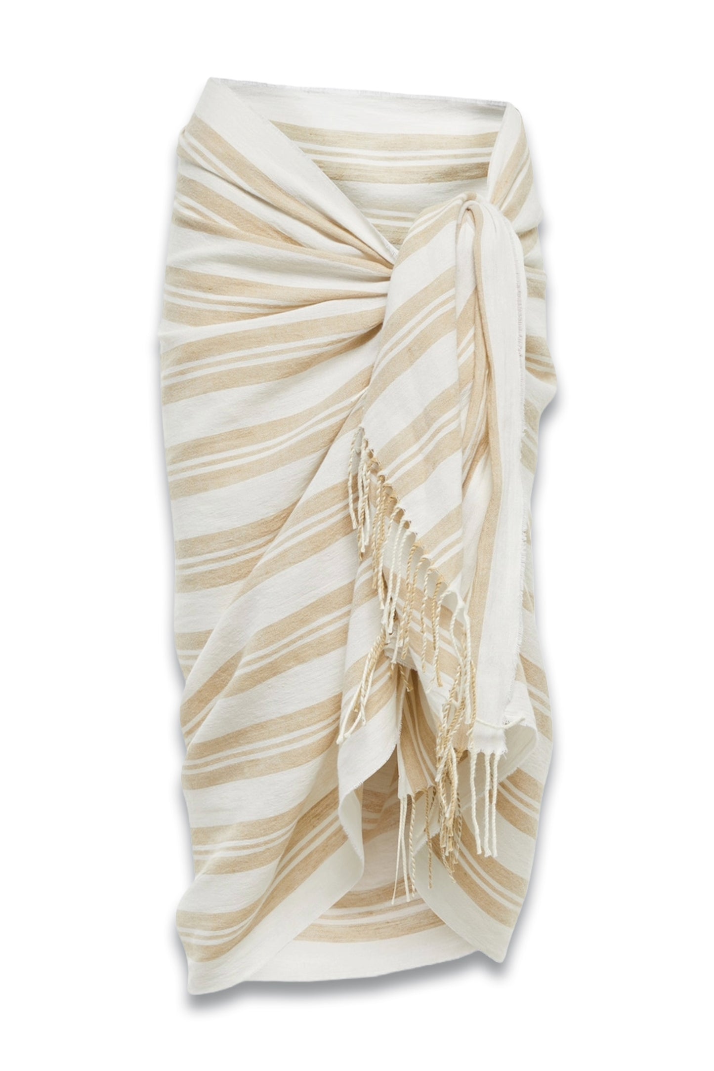 Striped Linen and Cotton Beach Cover-up