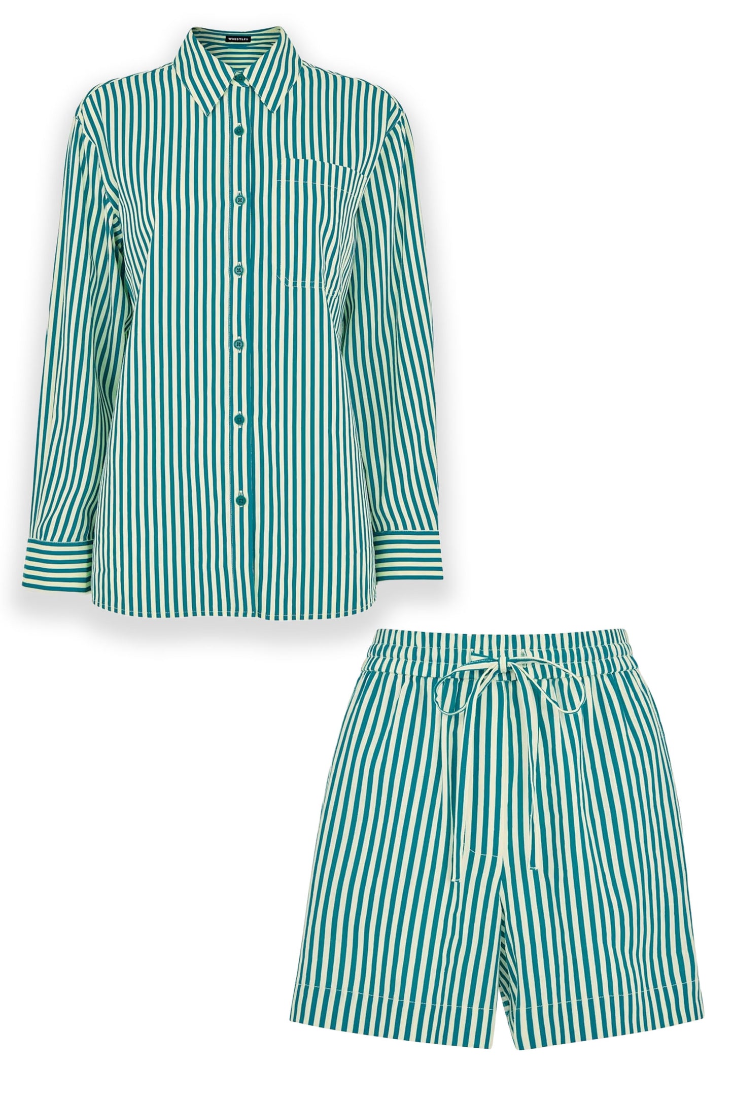 Stripe Linen Blend Shirt and Short Set