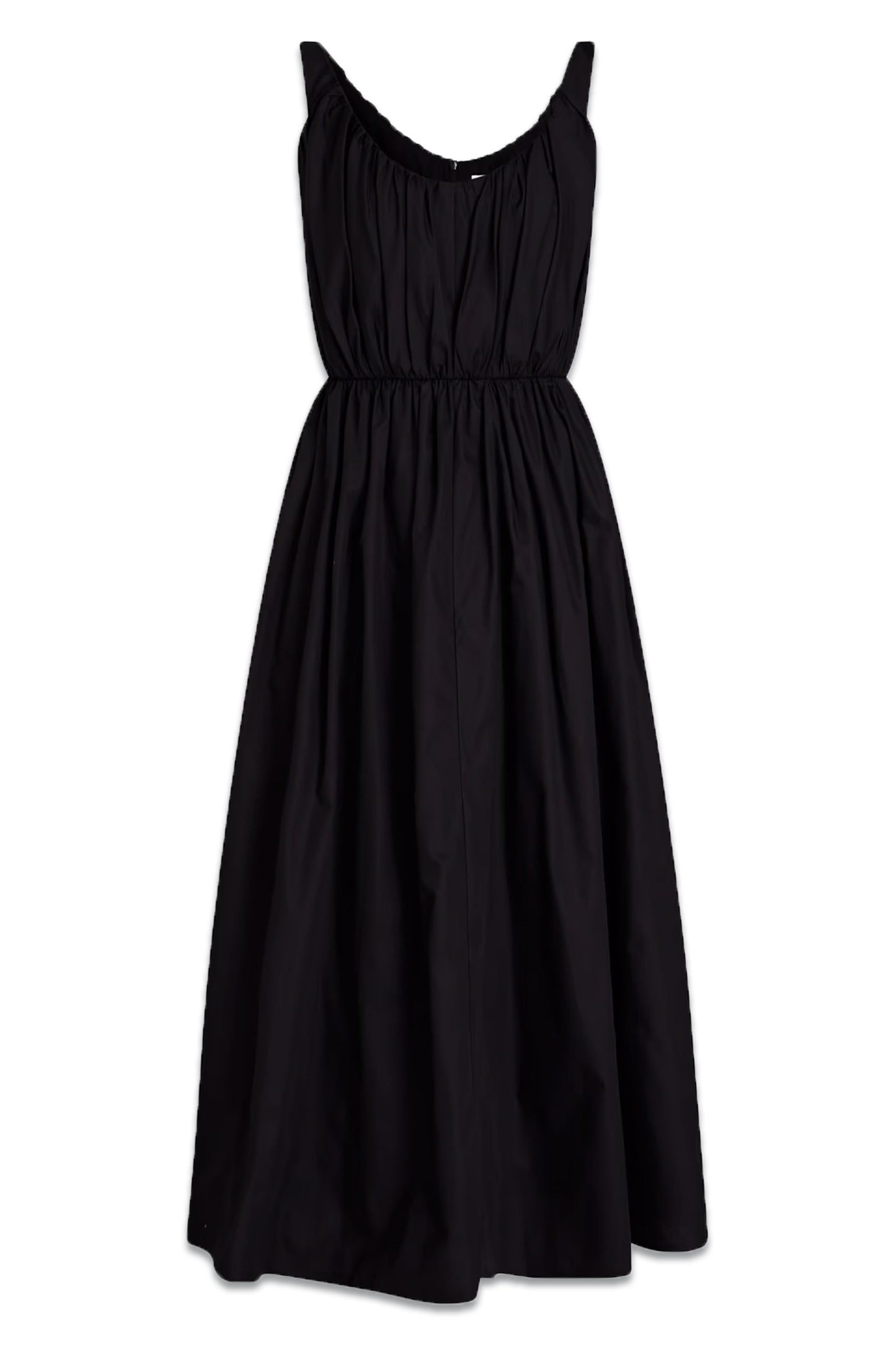 Gathered Cotton-poplin Midi Dress