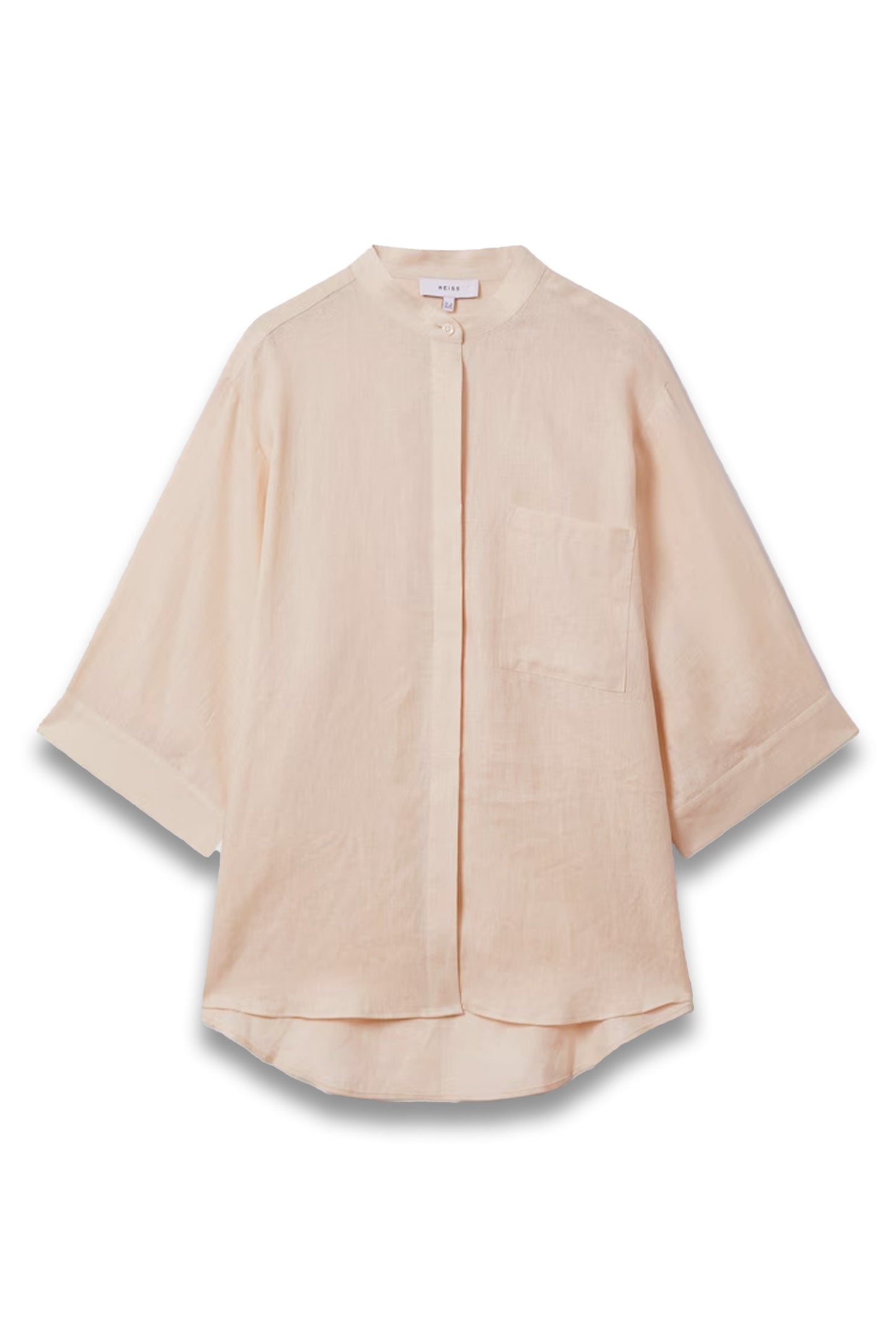 Winona Relaxed Sleeve 100% Linen Shirt in Blush