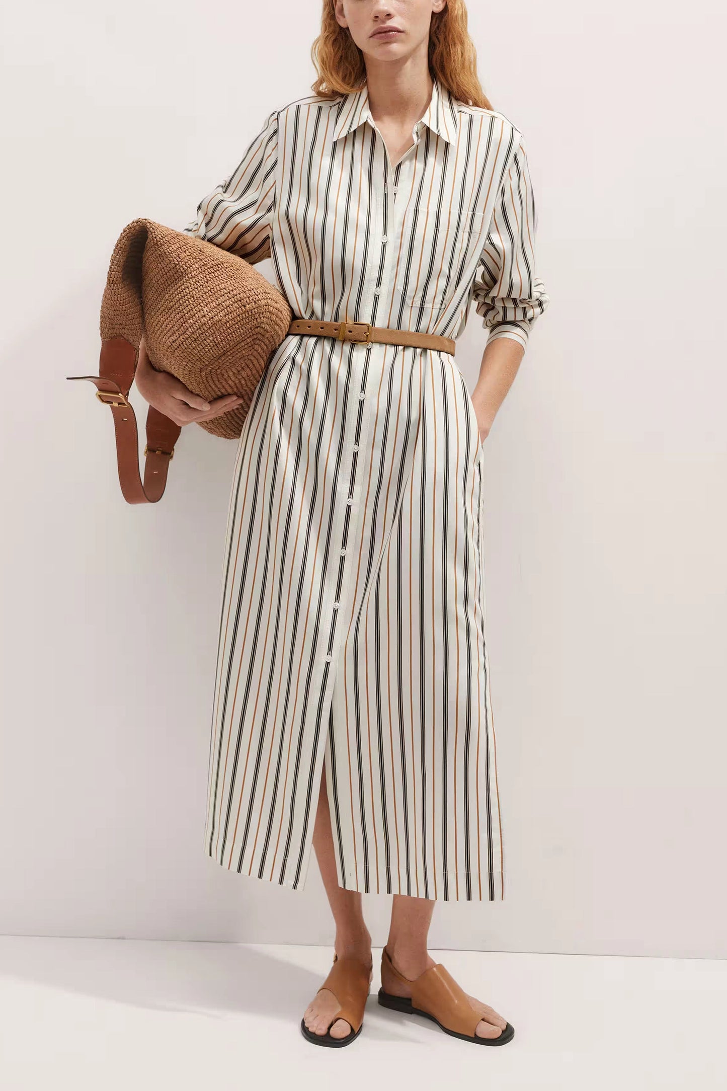 Fluid Maxi Shirt Dress