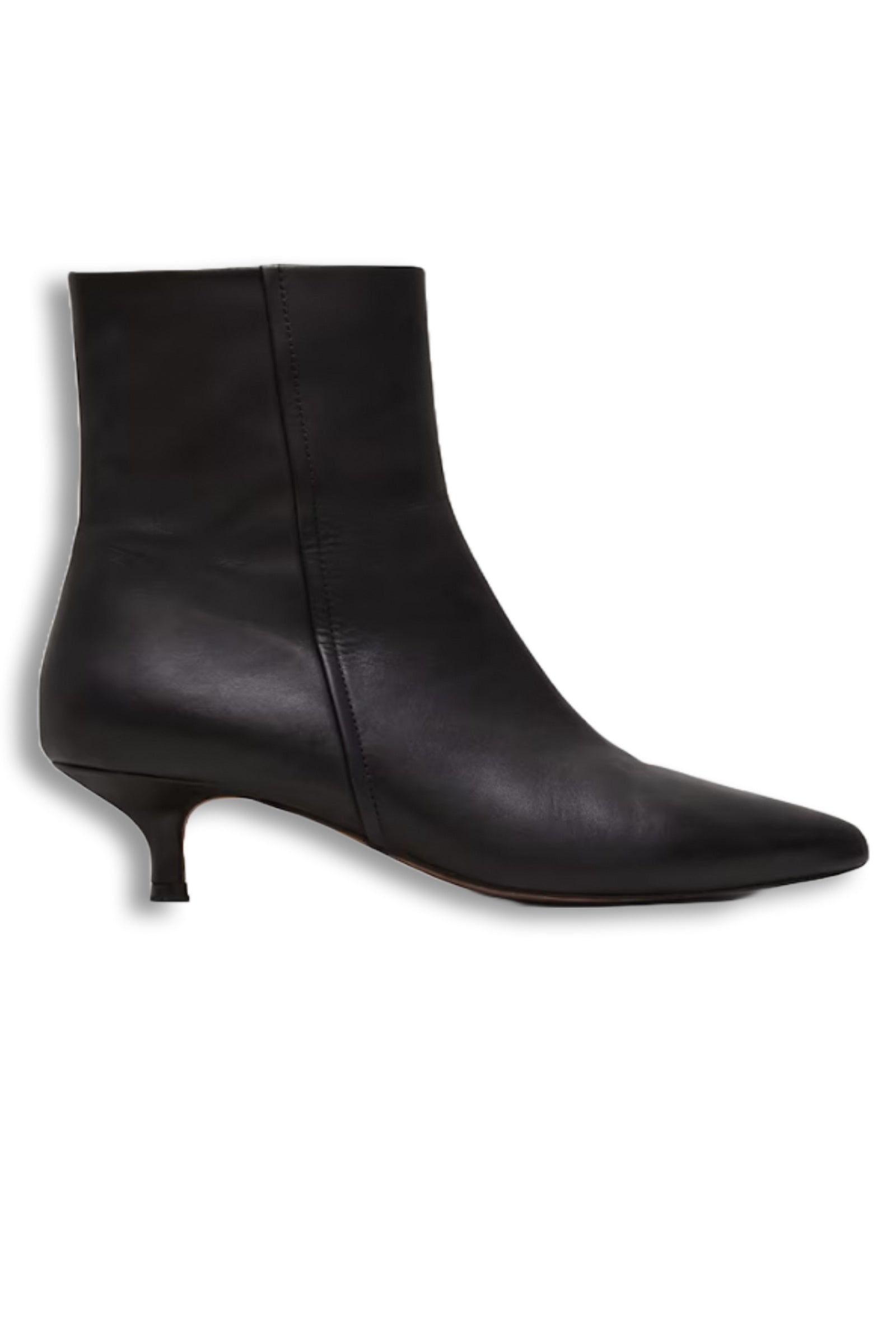 Black Leather Kitten Heel Boot – Wardrobe Icons