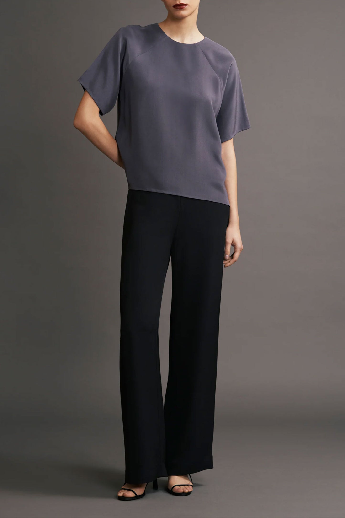 Black Silk Crepe Nadia Trousers