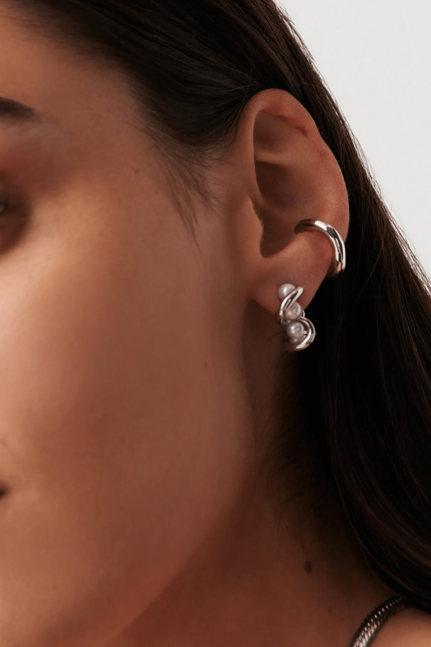 Molten Ear Cuff in Silver
